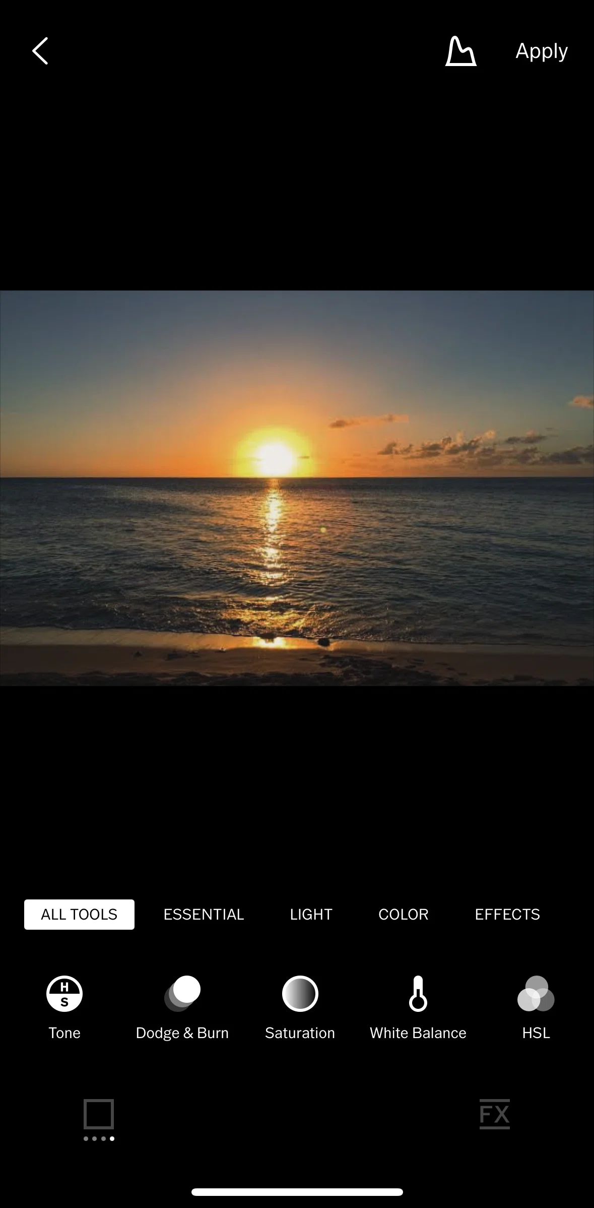 Vsco Screen screen in the Editing an image (dodge & burn) flow
