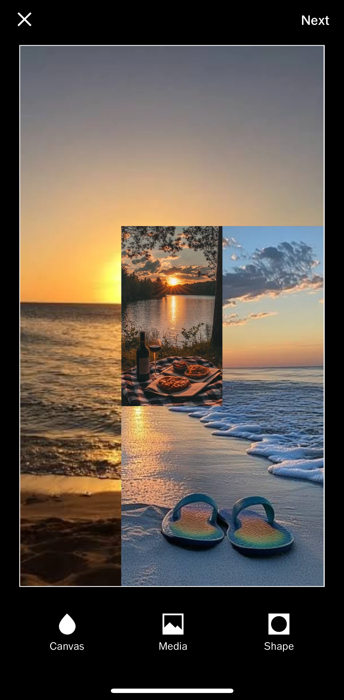 Vsco Screen screen in the Editing an image (shape) flow