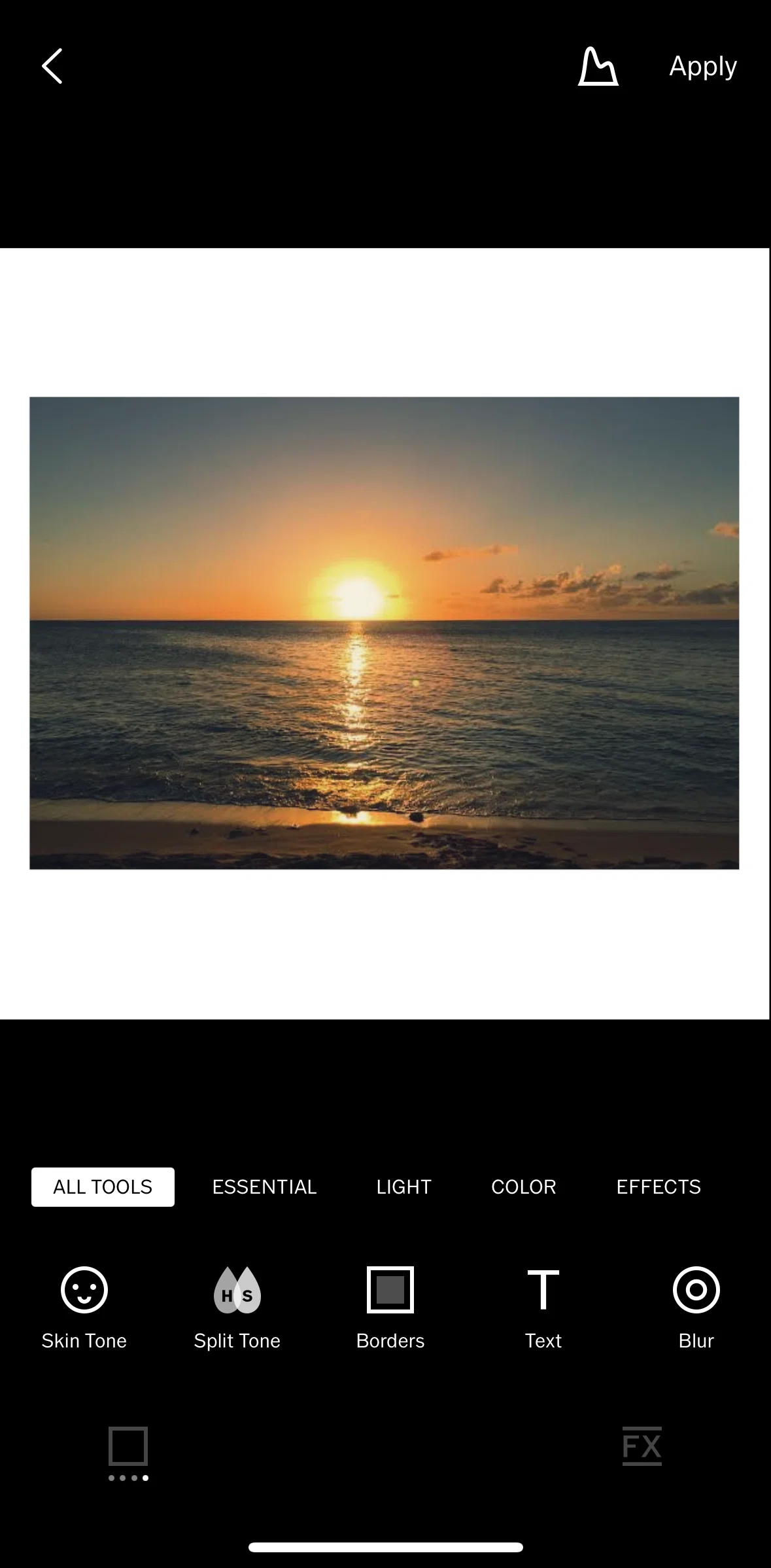 Vsco Screen screen in the Editing an image (text) flow