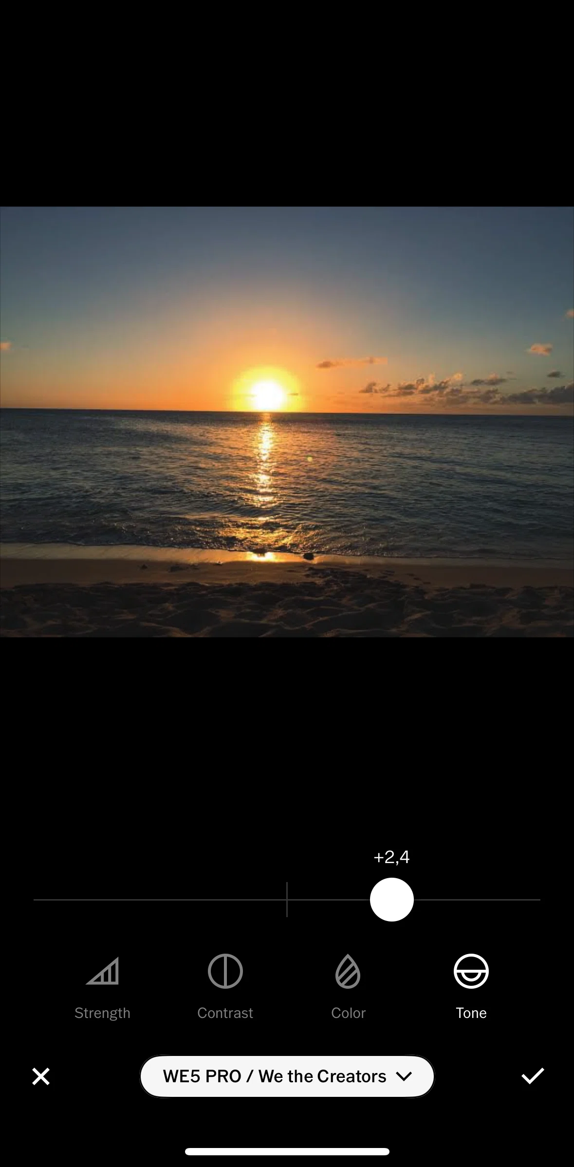 Vsco Screen screen in the Effect detail flow