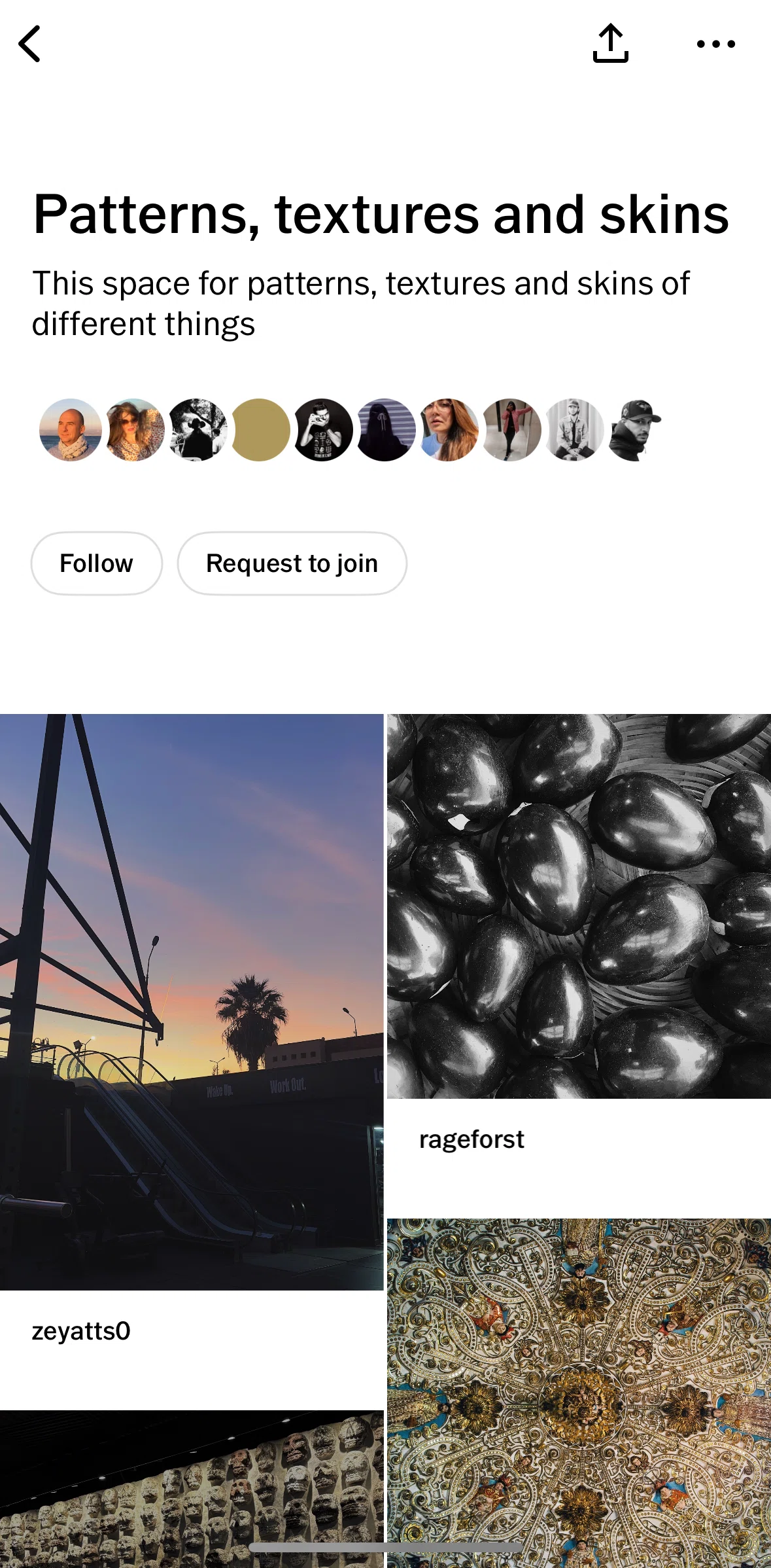 Vsco Screen screen in the Requesting to join a space flow