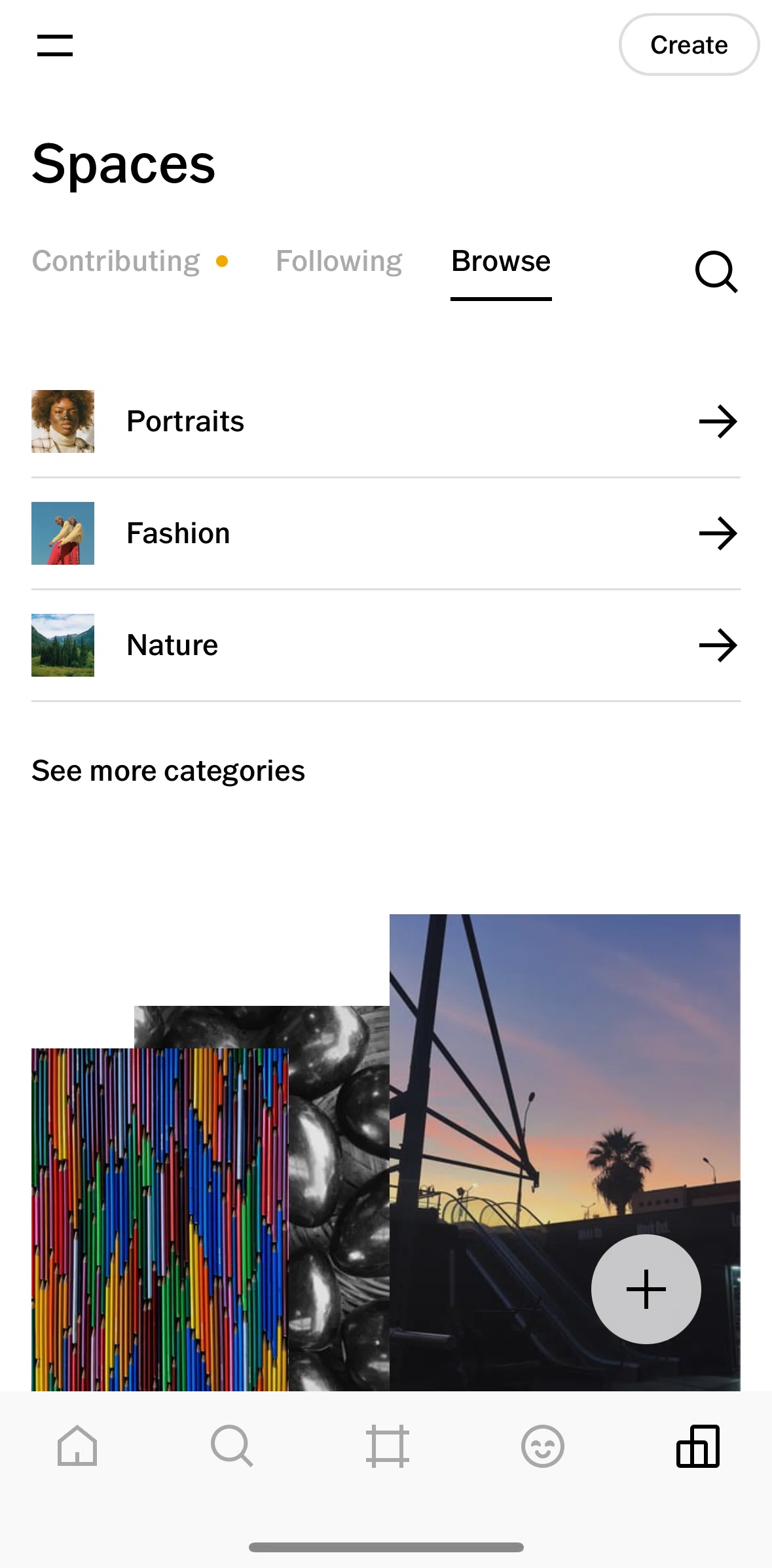 Vsco Screen screen in the Searching a space flow