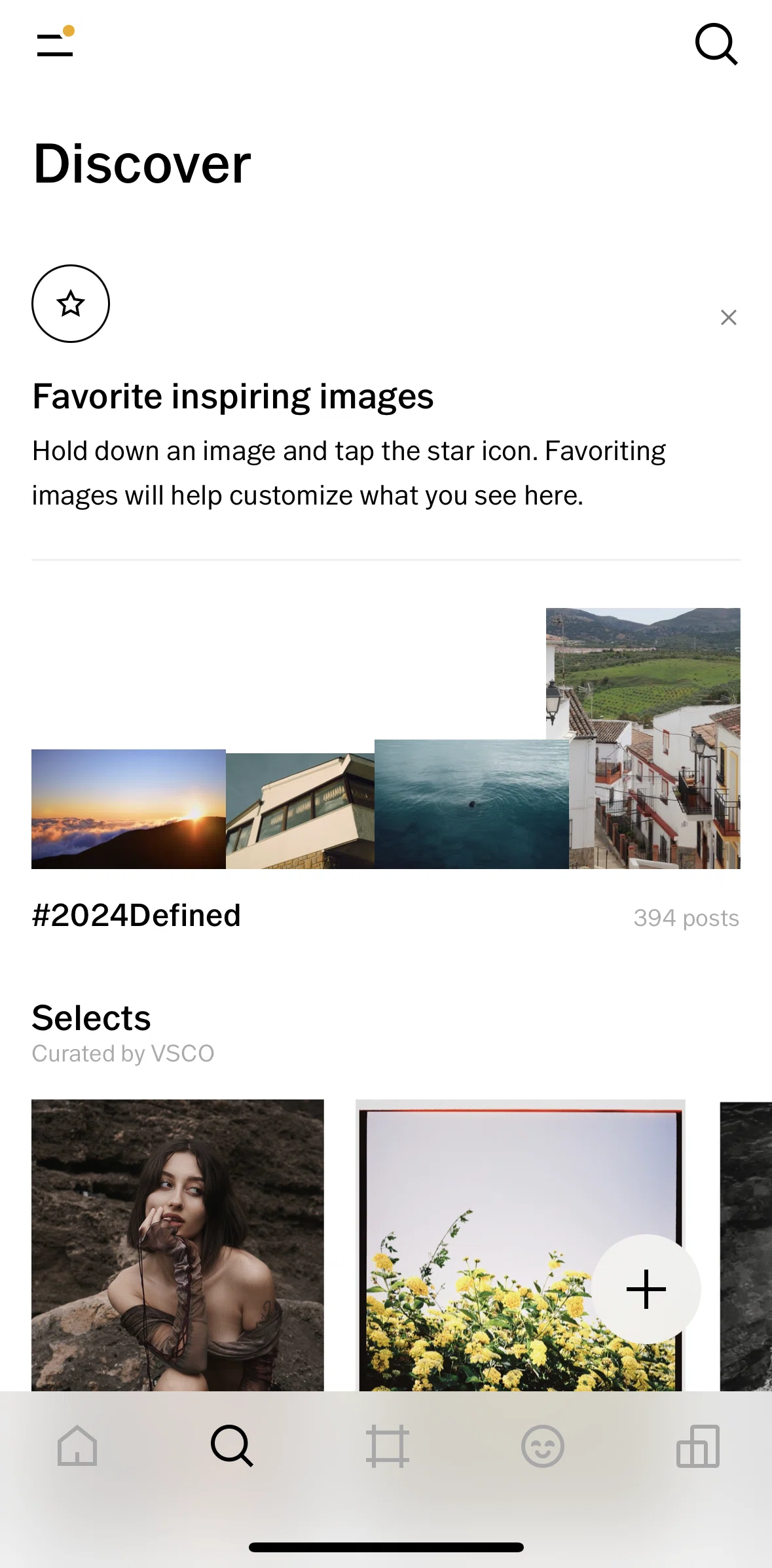 Vsco Screen screen in the Searching VSCO flow