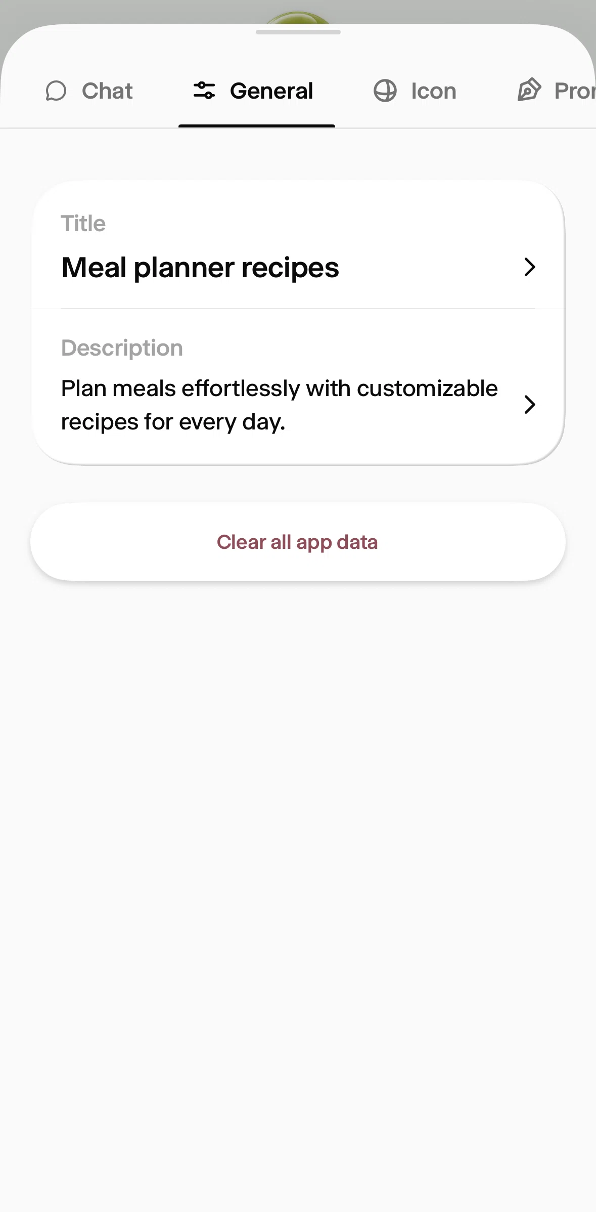 Wabi Screen screen in the Editing a title flow
