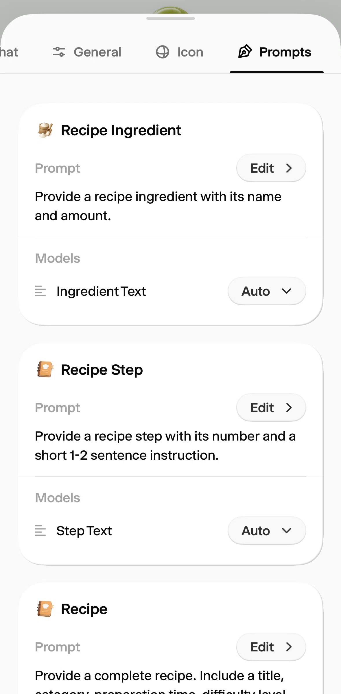 Wabi Screen screen in the Updating a model flow