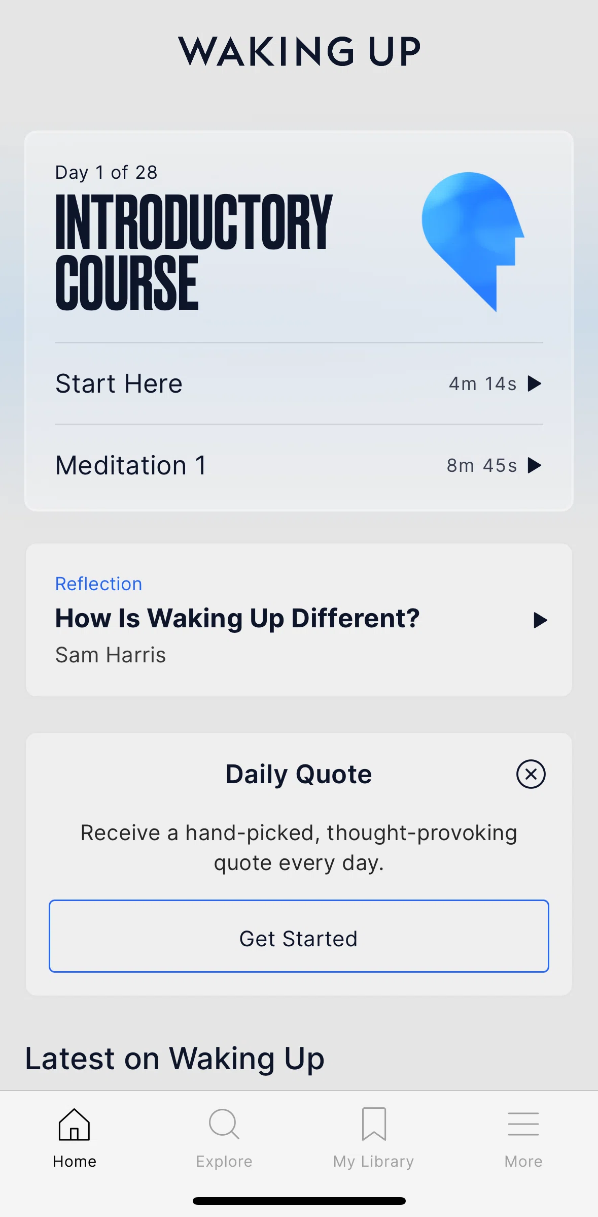 Waking Up Screen screen in the Turning on quotes flow