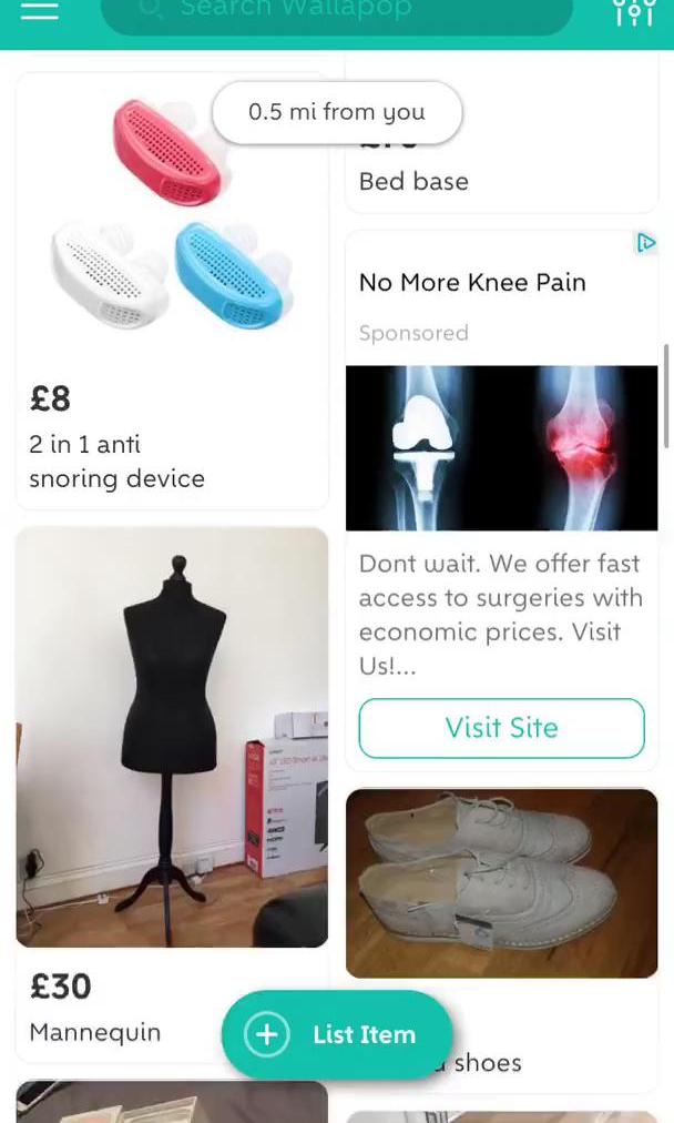Wallapop Screen screen in the General Browsing flow
