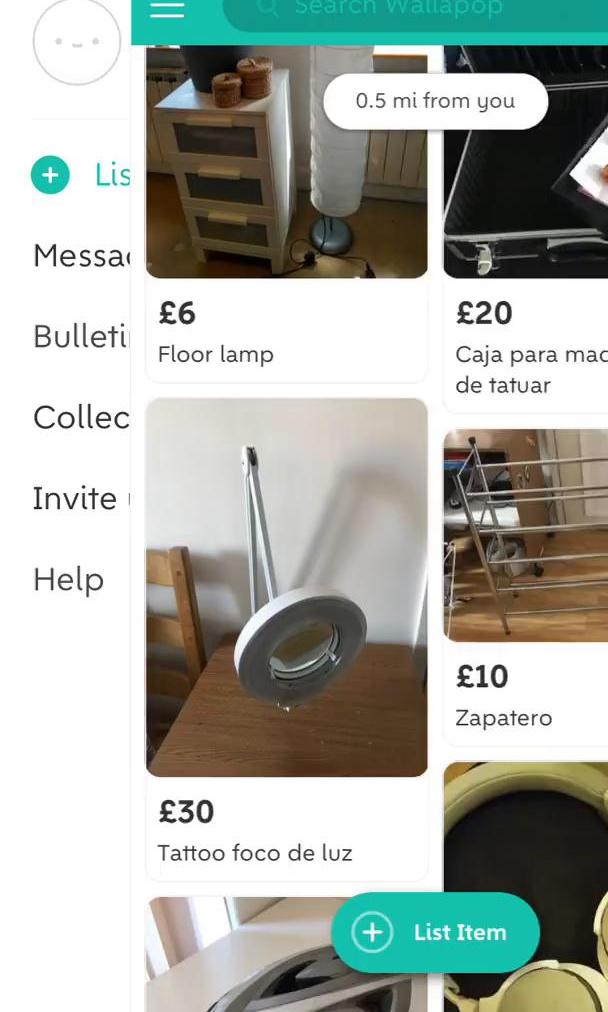 Wallapop Screen screen in the Inviting People flow