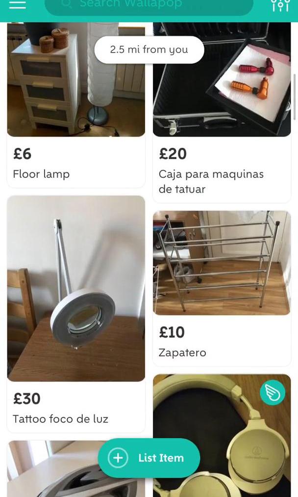 Wallapop Screen screen in the Searching flow