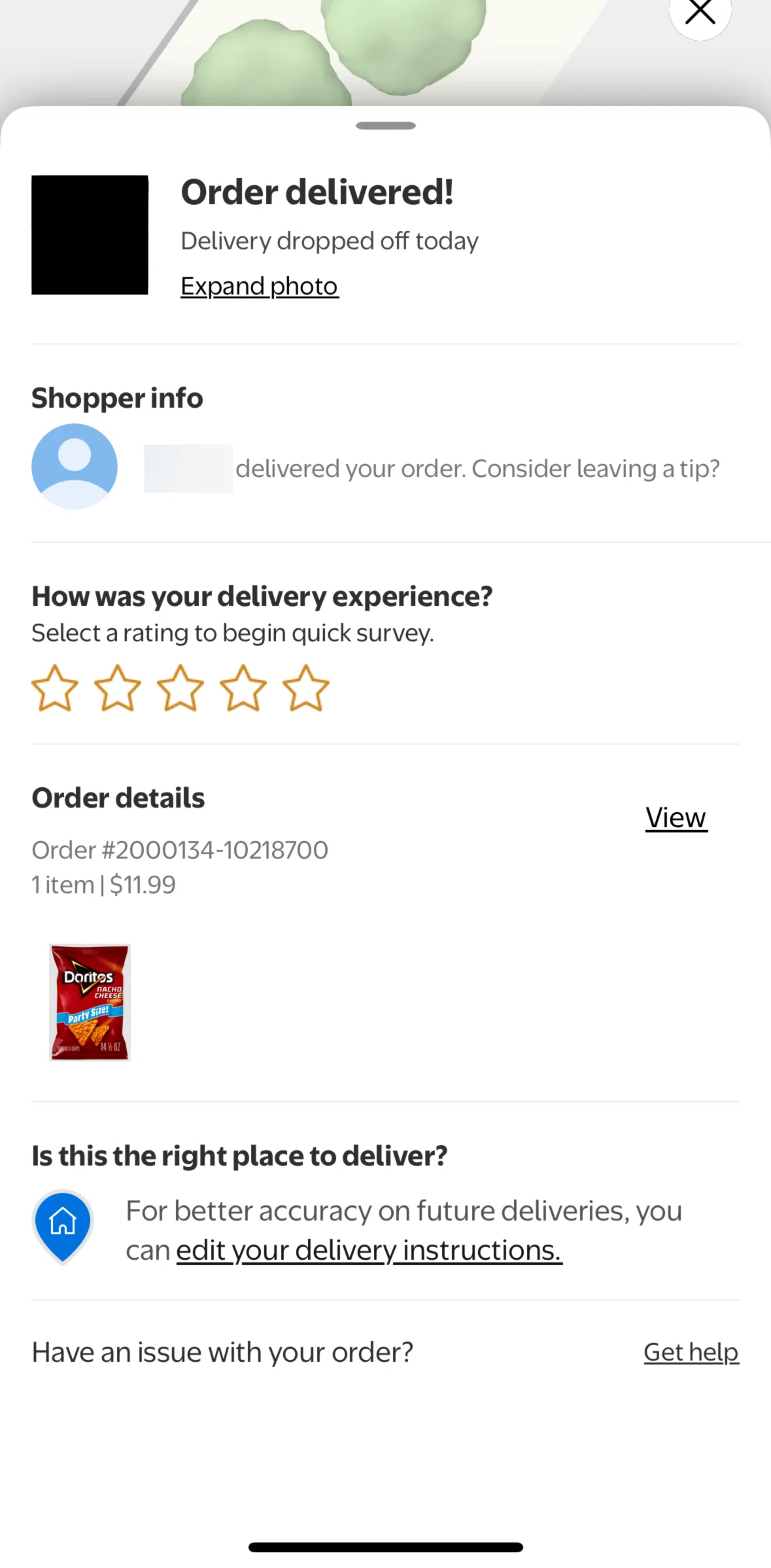 Walmart Screen screen in the Adding a review flow