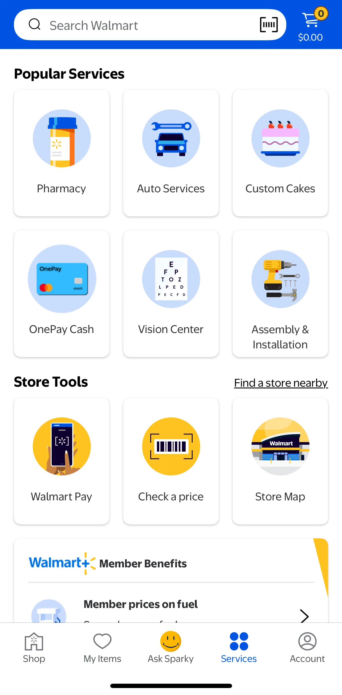 Walmart Screen screen in the Assembly and Installation flow