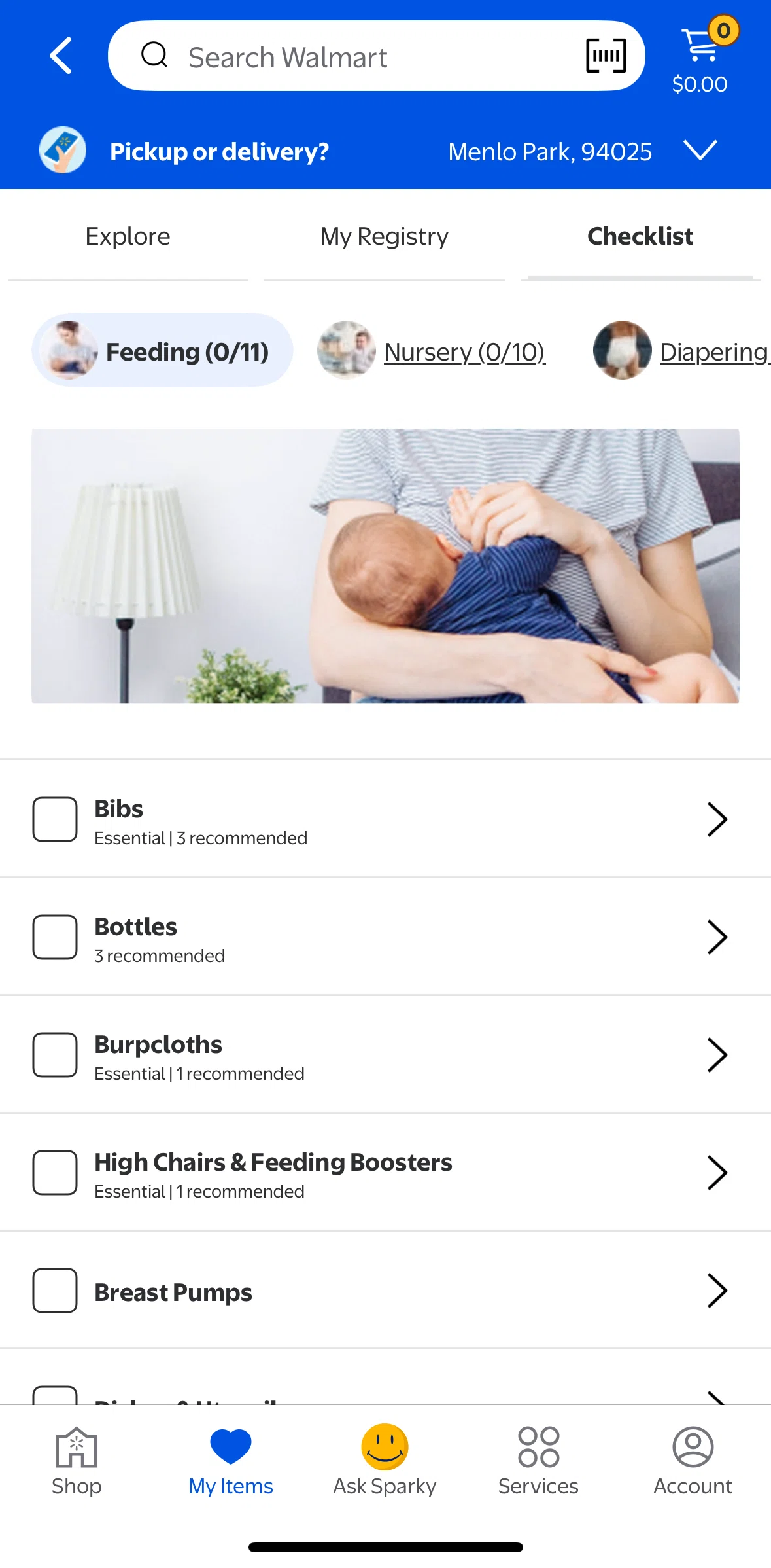Walmart Screen screen in the Marking list as complete flow