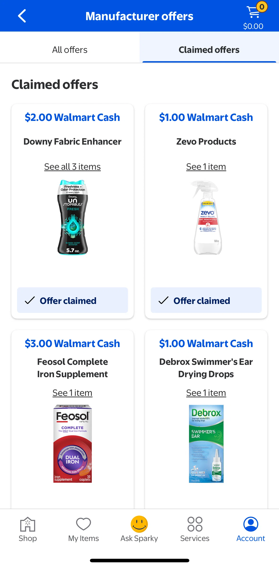 Walmart Screen screen in the Offer detail flow