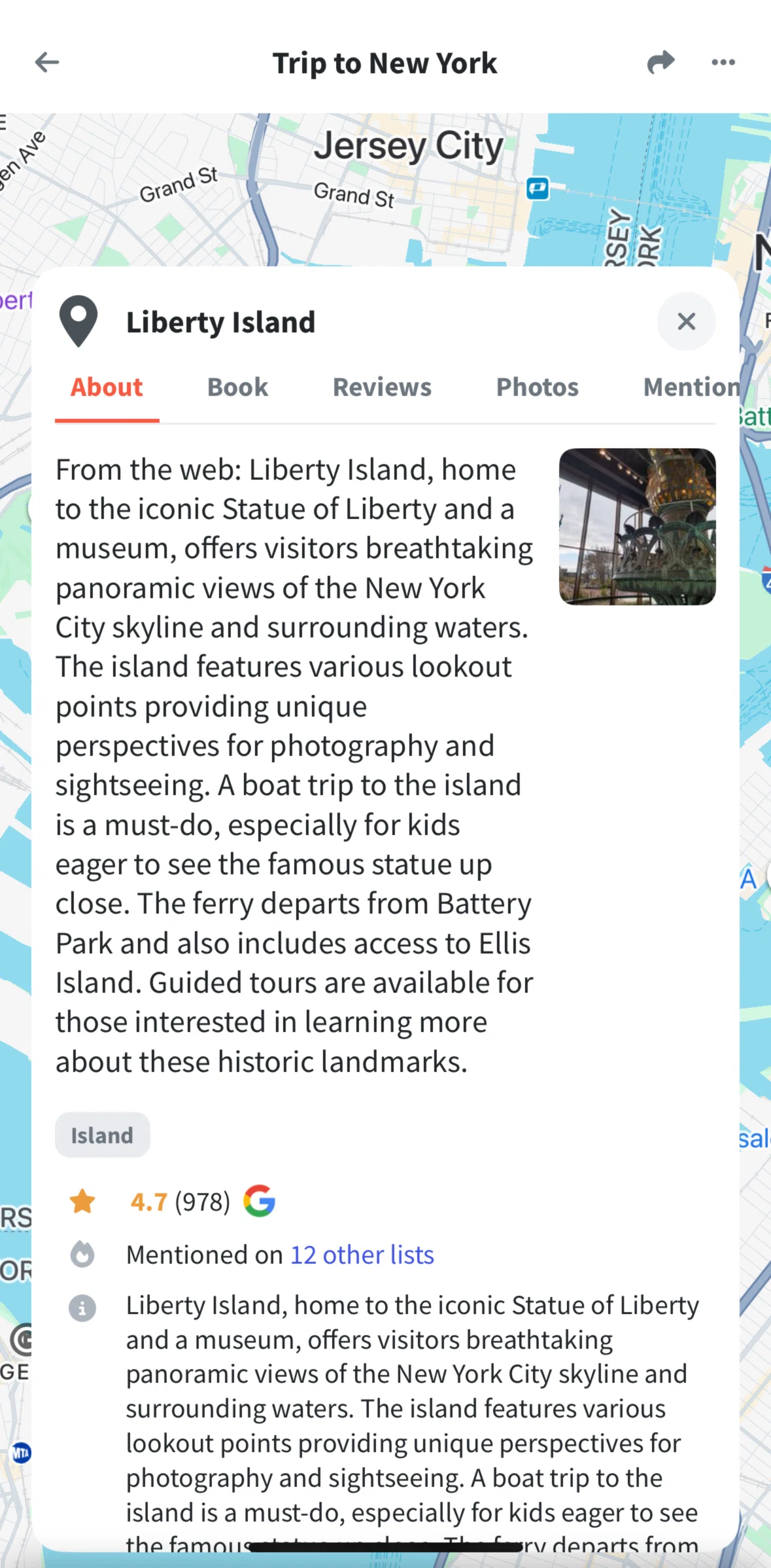 Wanderlog Screen screen in the About flow