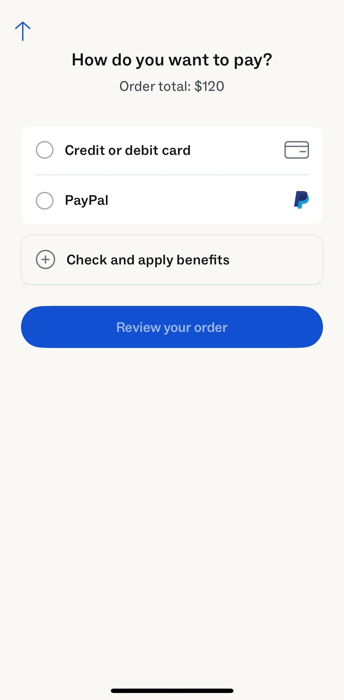 Warby Parker Screen screen in the Checking benefits flow