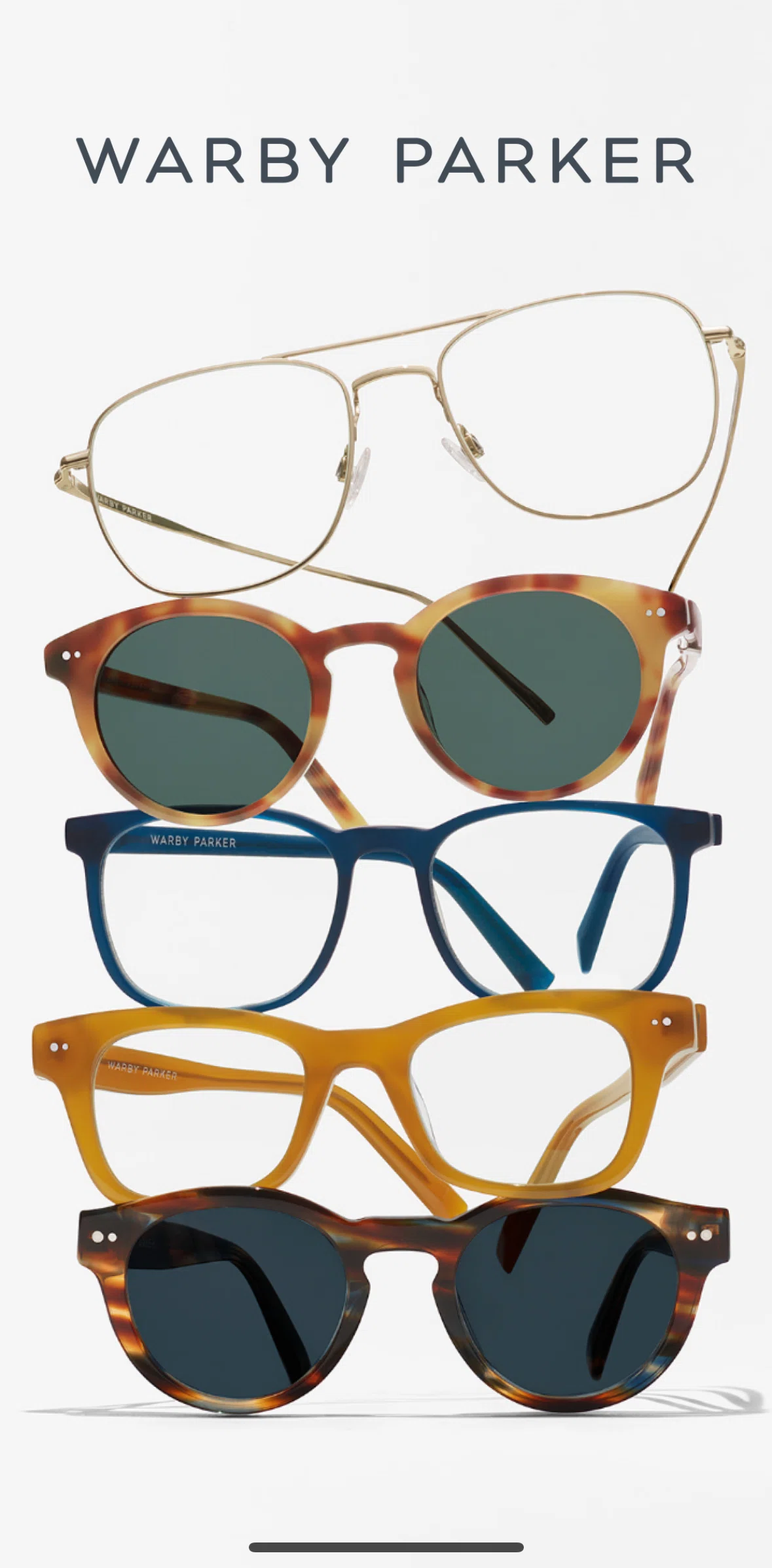 Warby Parker Screen screen in the Onboarding flow