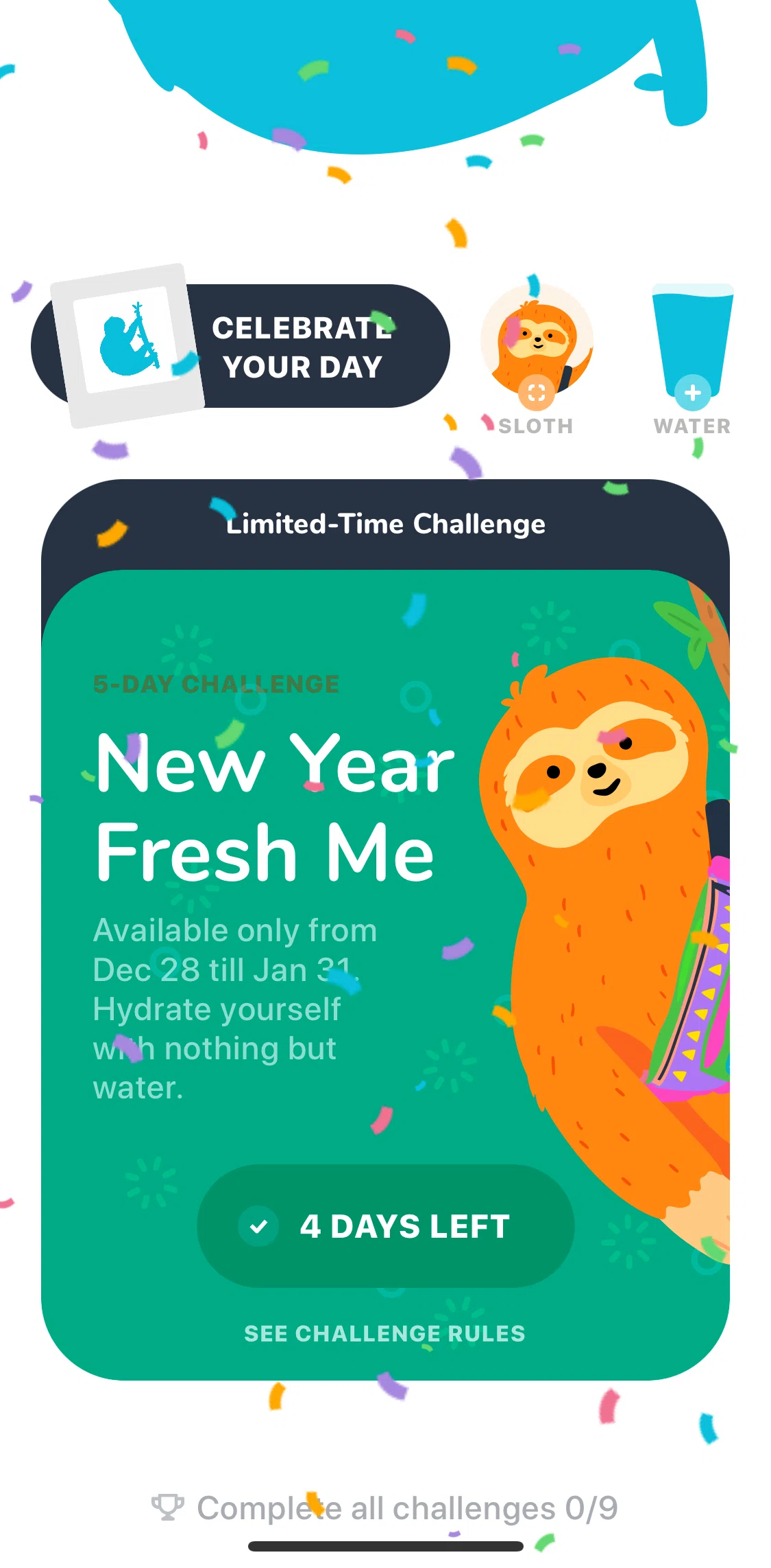 Waterllama Screen screen in the Giving up on a challenge flow