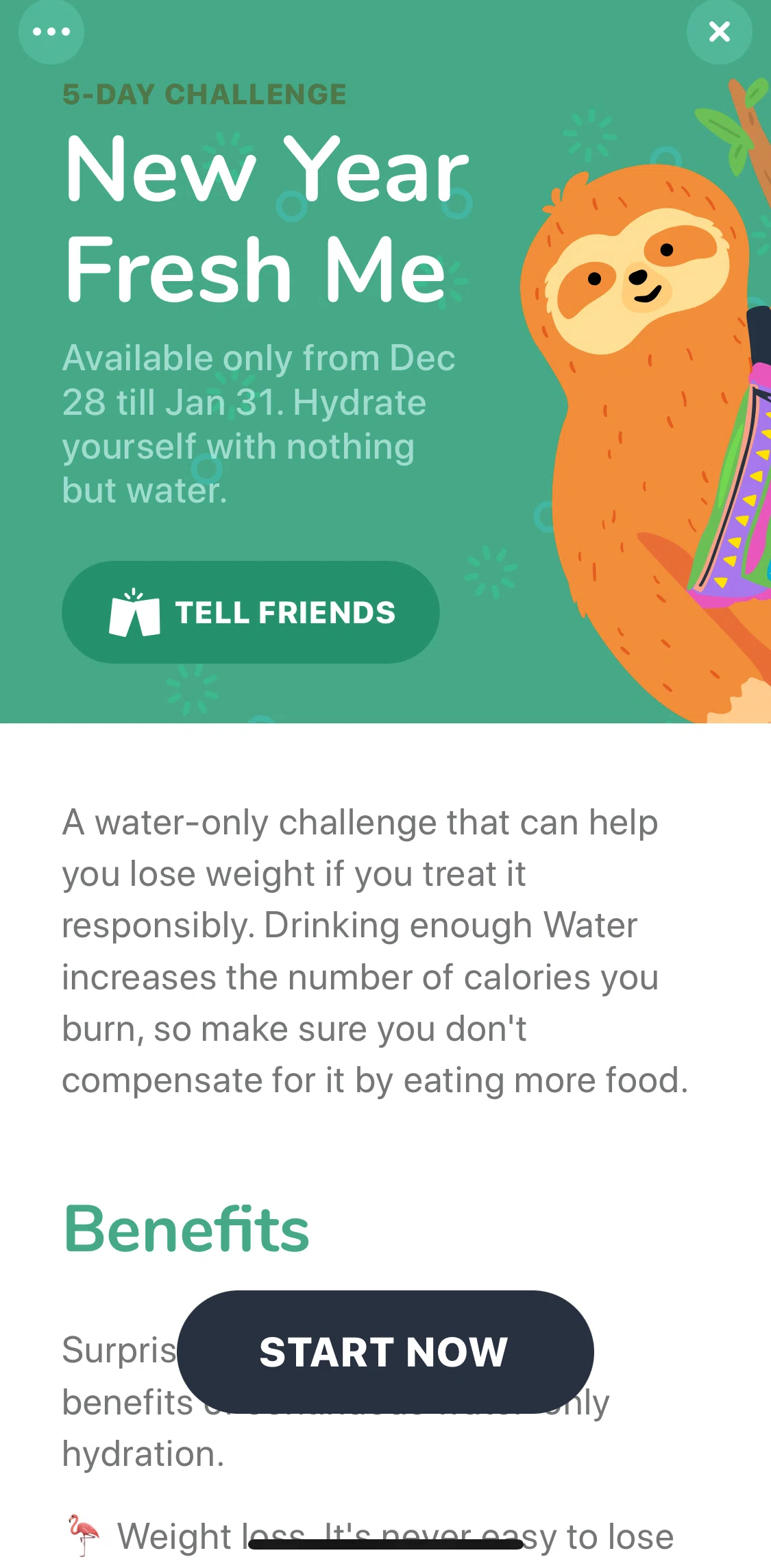 Waterllama Screen screen in the Sharing to friends flow