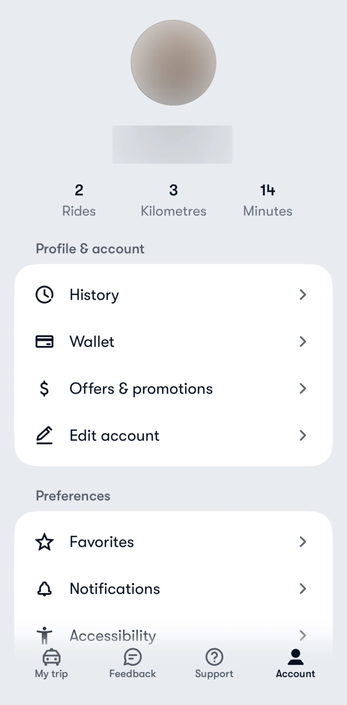 Waymo Screen screen in the Edit account flow