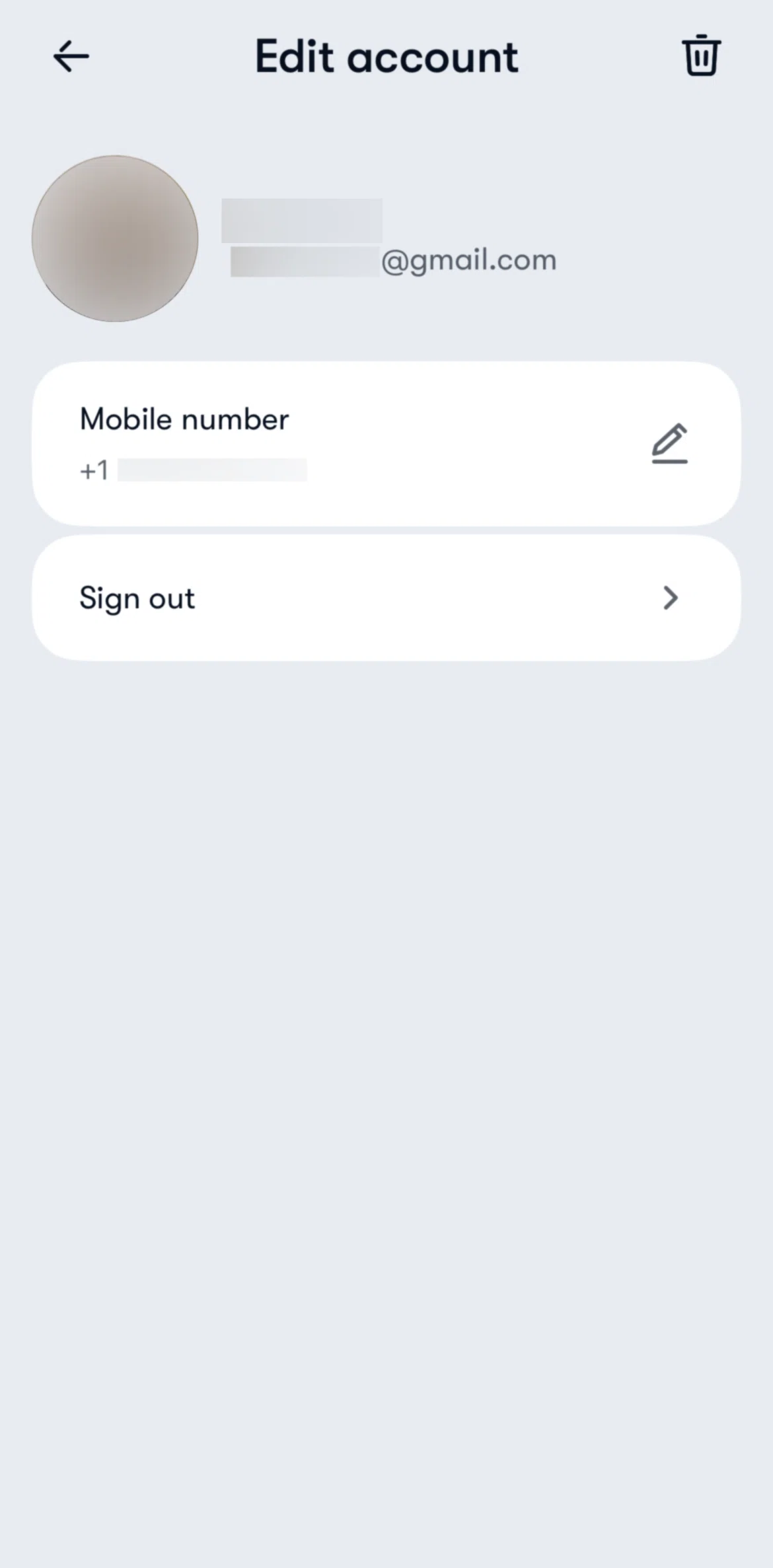 Waymo Screen screen in the Logging out flow