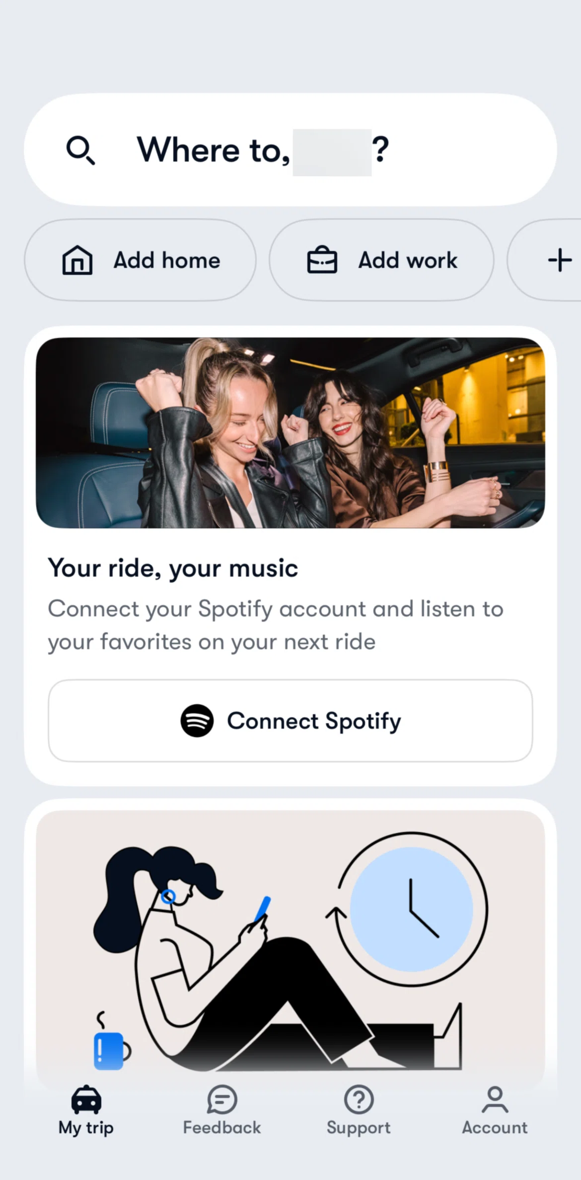Waymo Screen screen in the Saving home to favorites flow