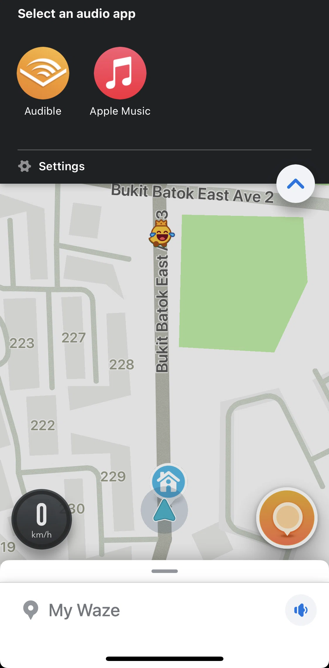 Waze Screen screen in the Audio player settings flow