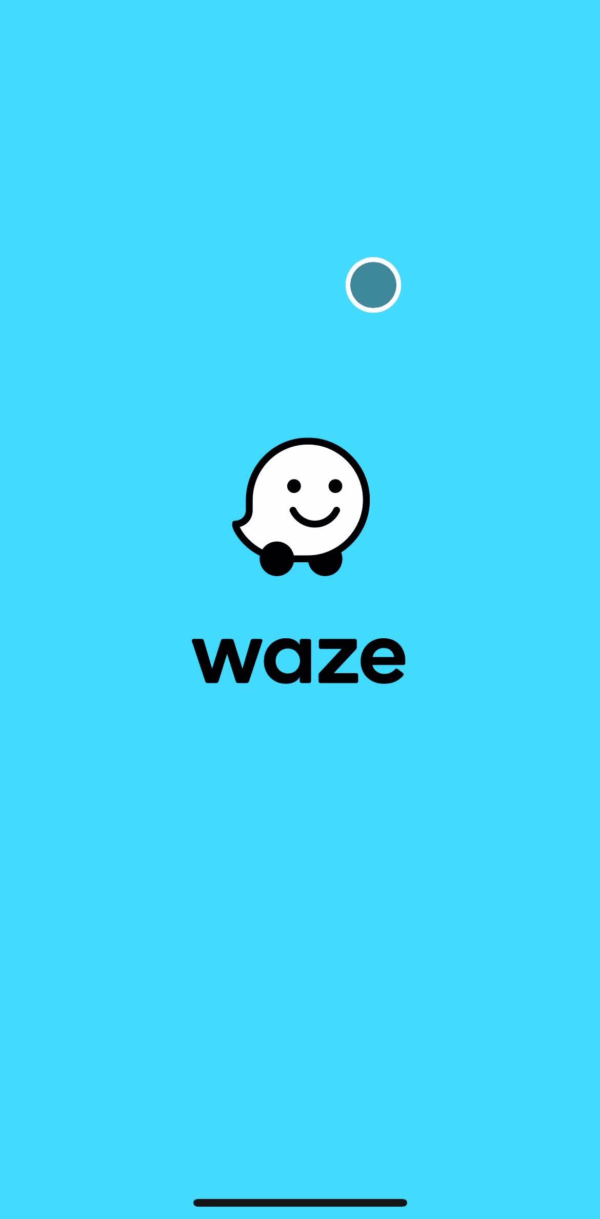 Waze Splash screen screen in the Onboarding flow
