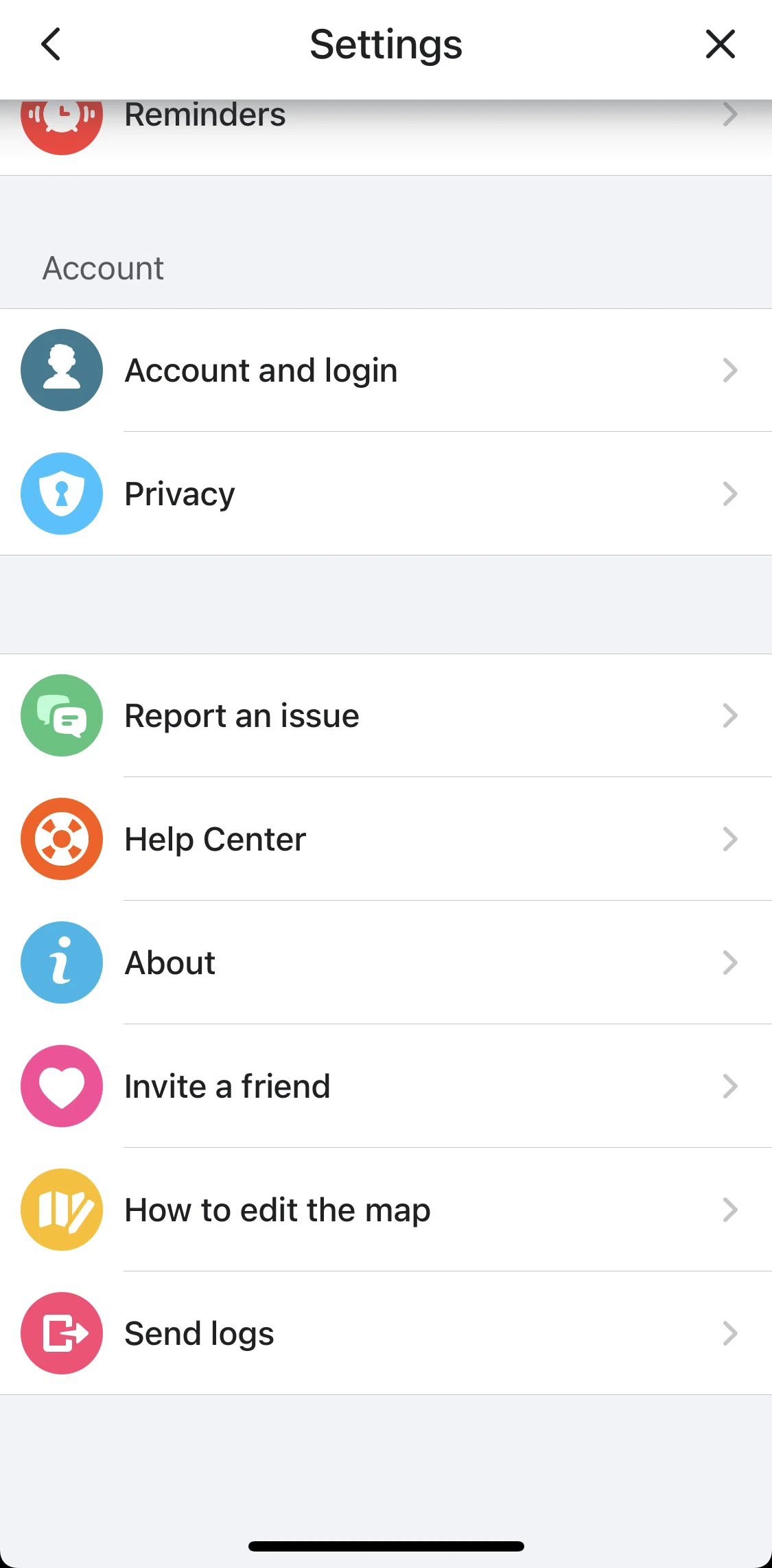 Waze Screen screen in the Privacy flow