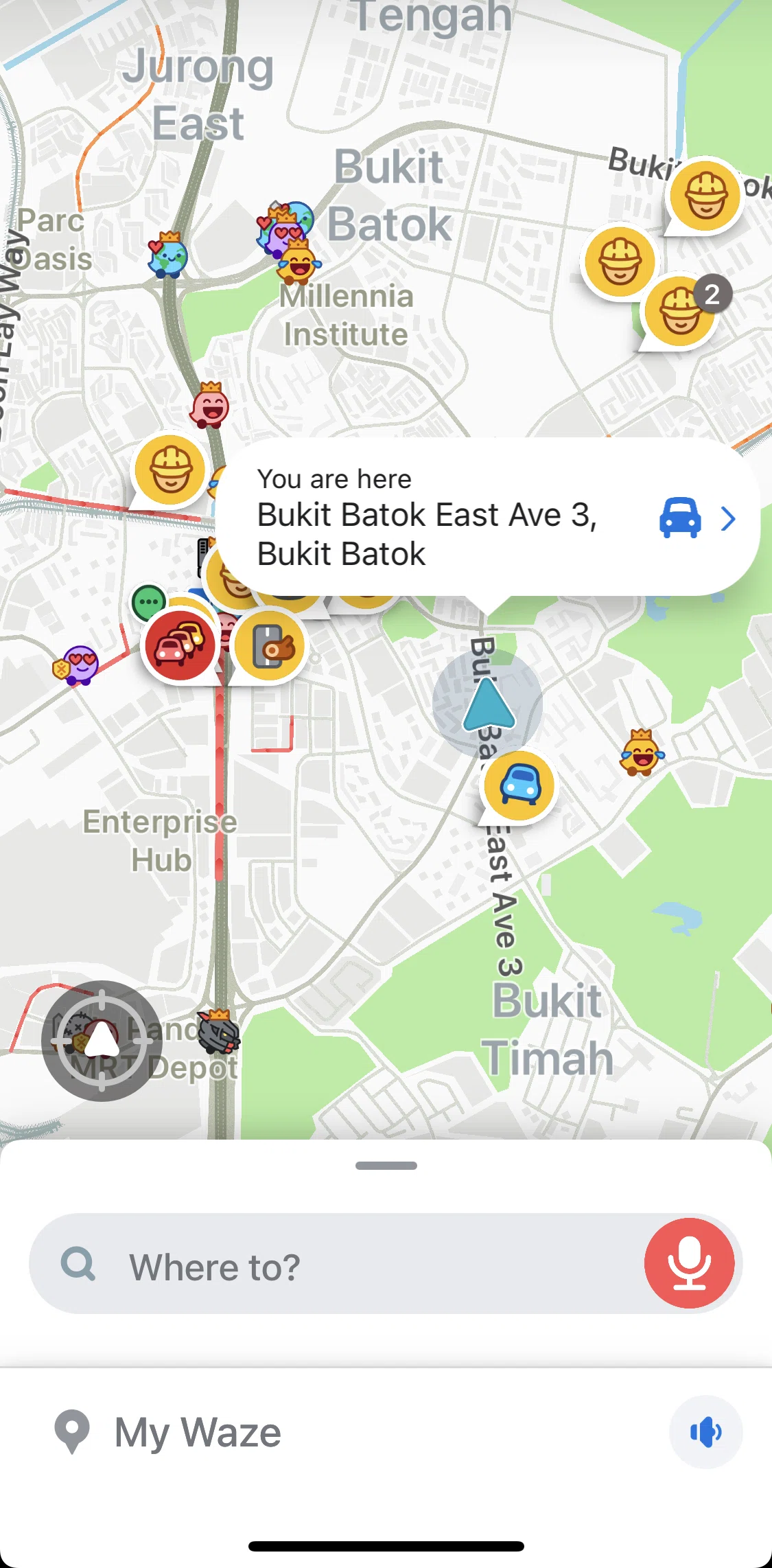 Waze Screen screen in the Selecting vehicle type flow