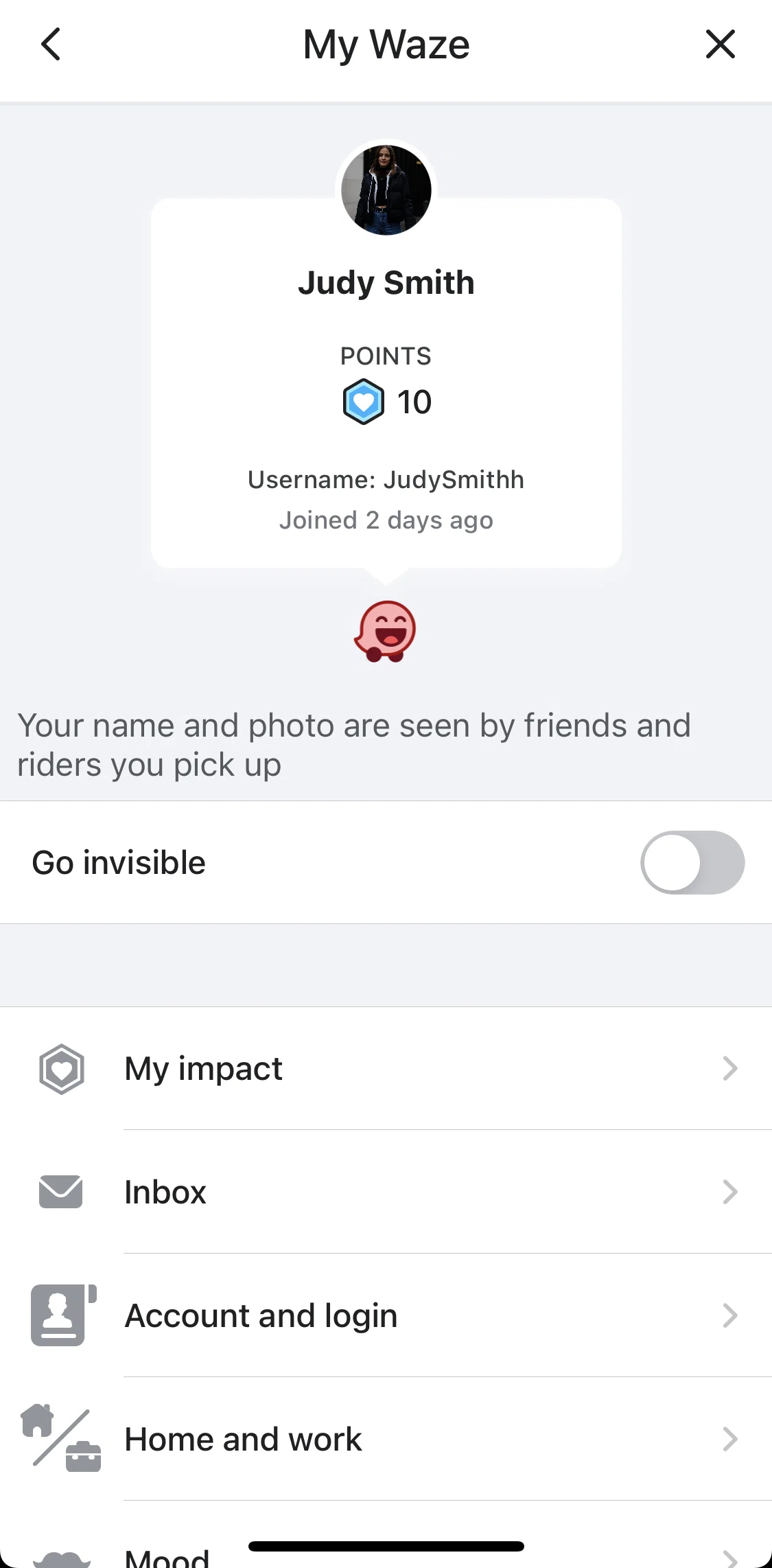 Waze Screen screen in the Settings flow