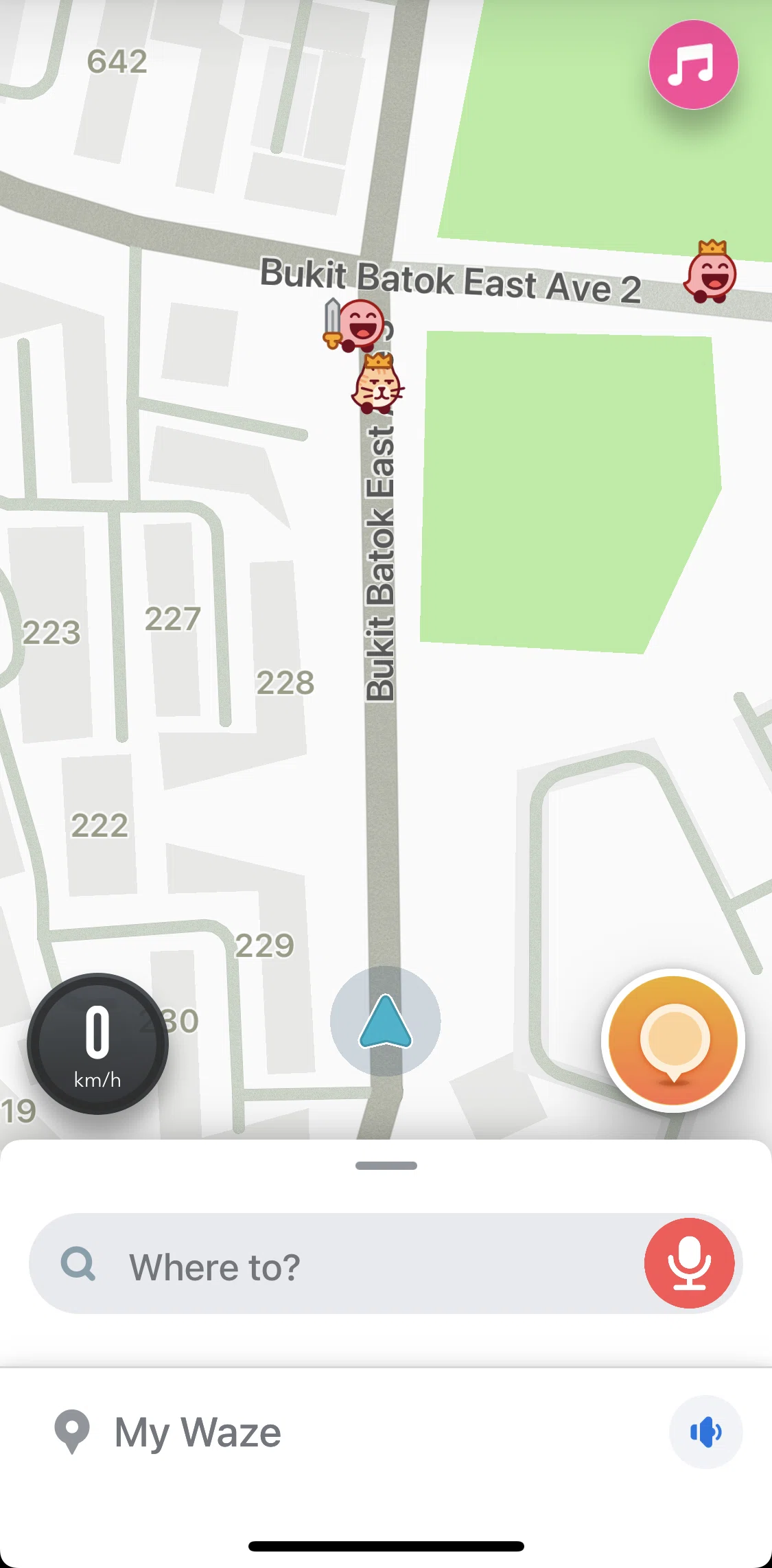 Waze Screen screen in the Starting a drive flow