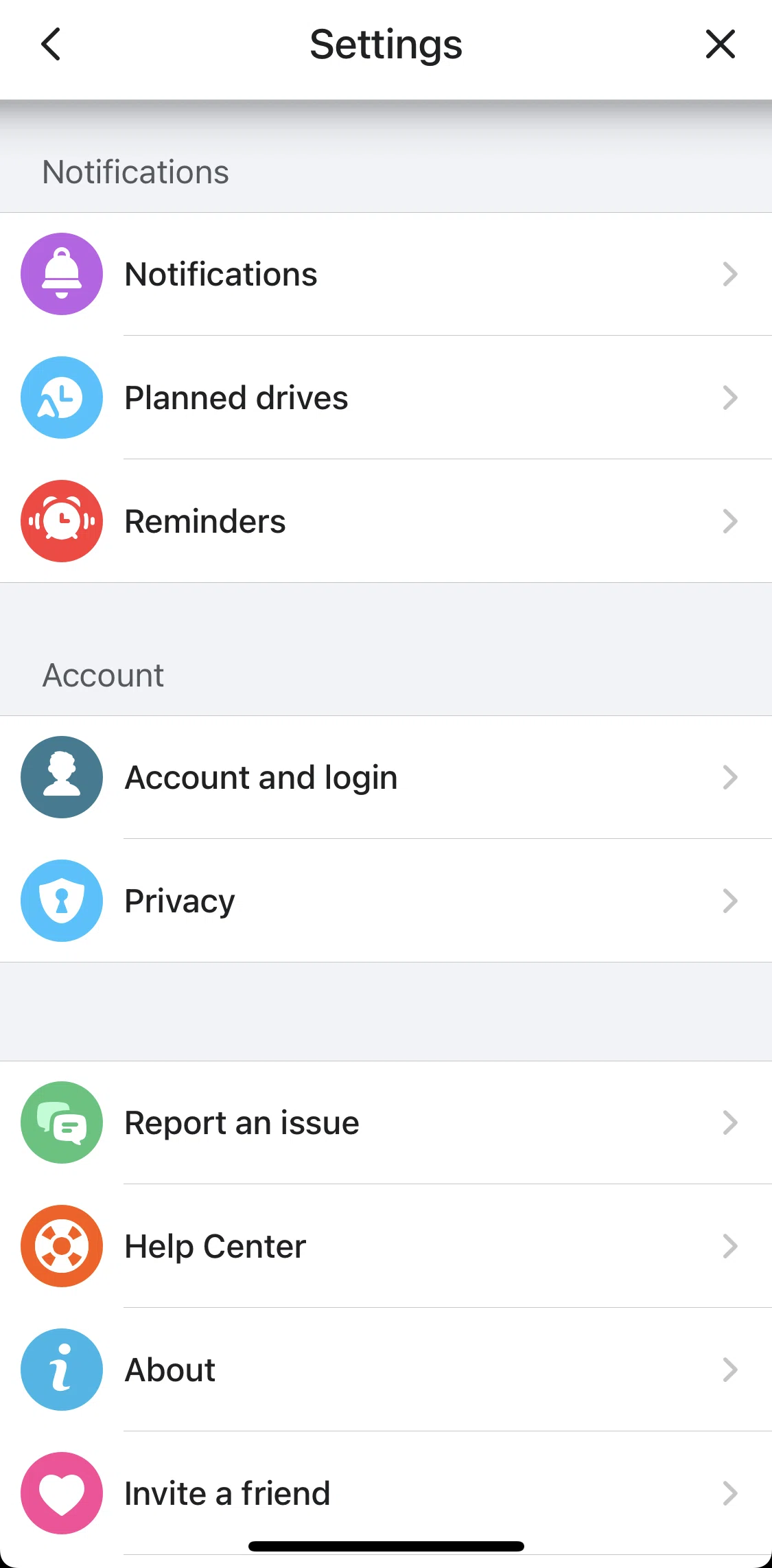 Waze Screen screen in the Updating notification settings flow