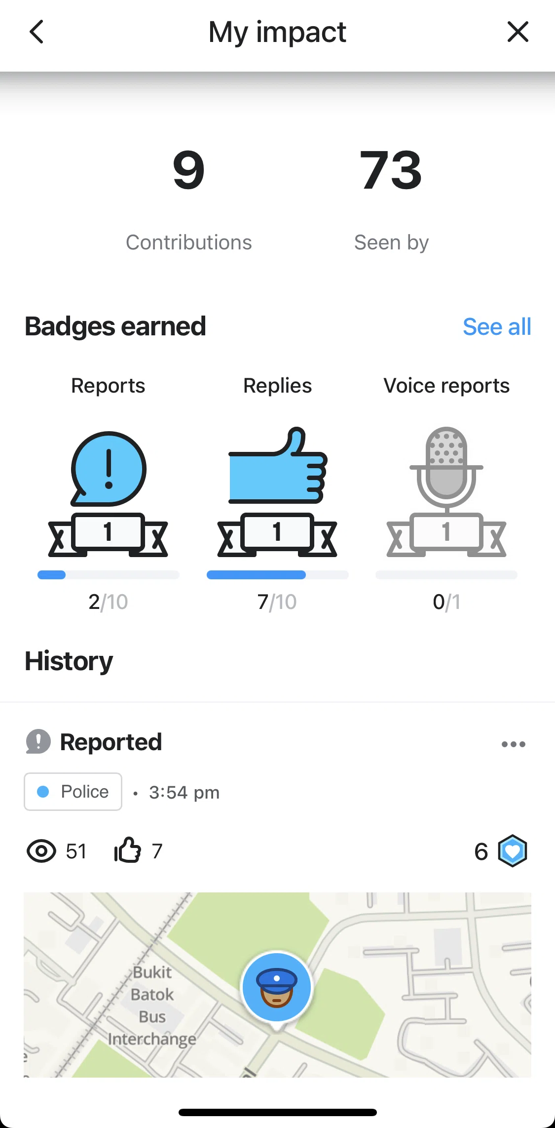 Waze Screen screen in the View all badges flow