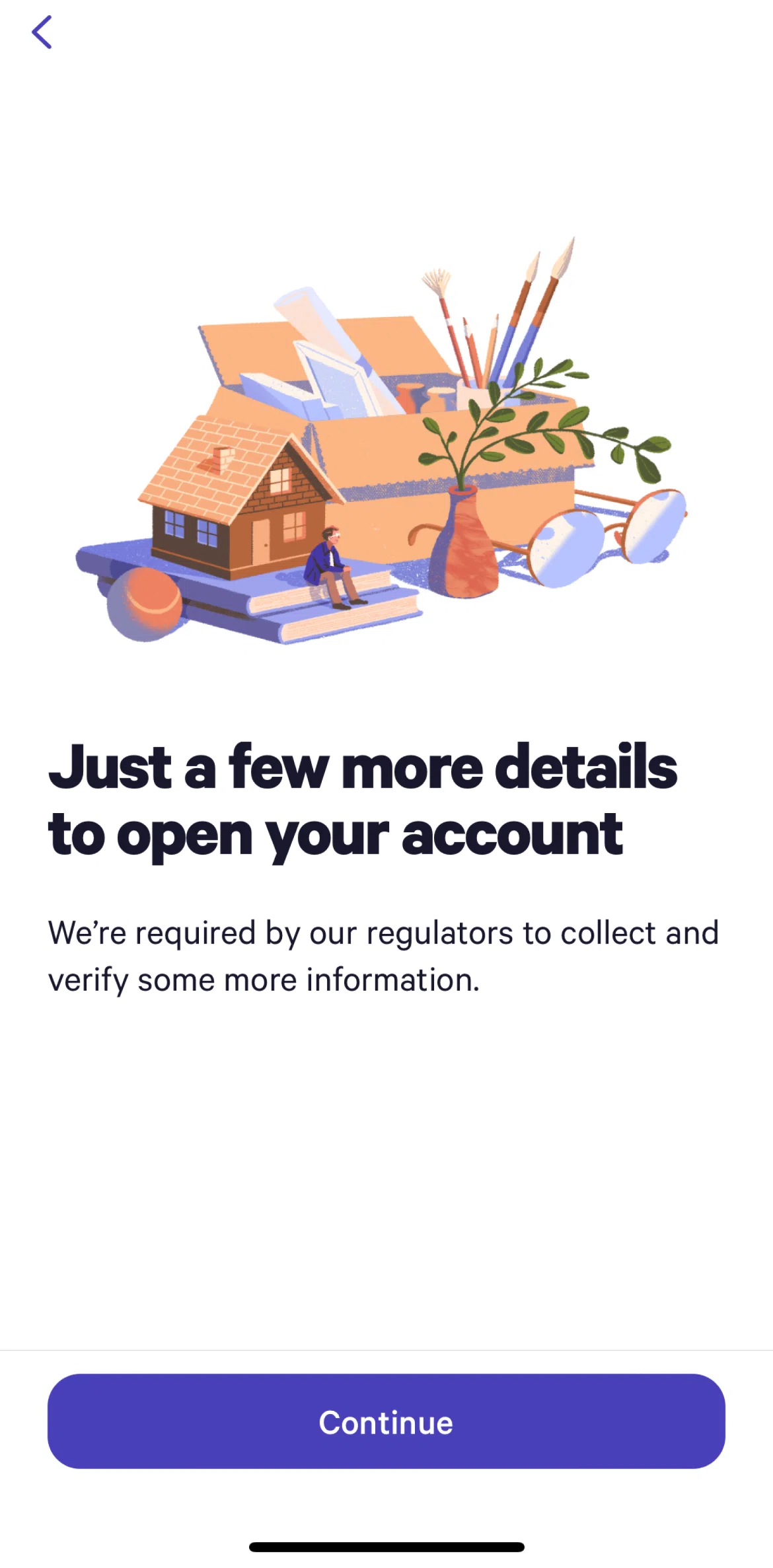 Wealthfront Screen screen in the Verifying personal details flow