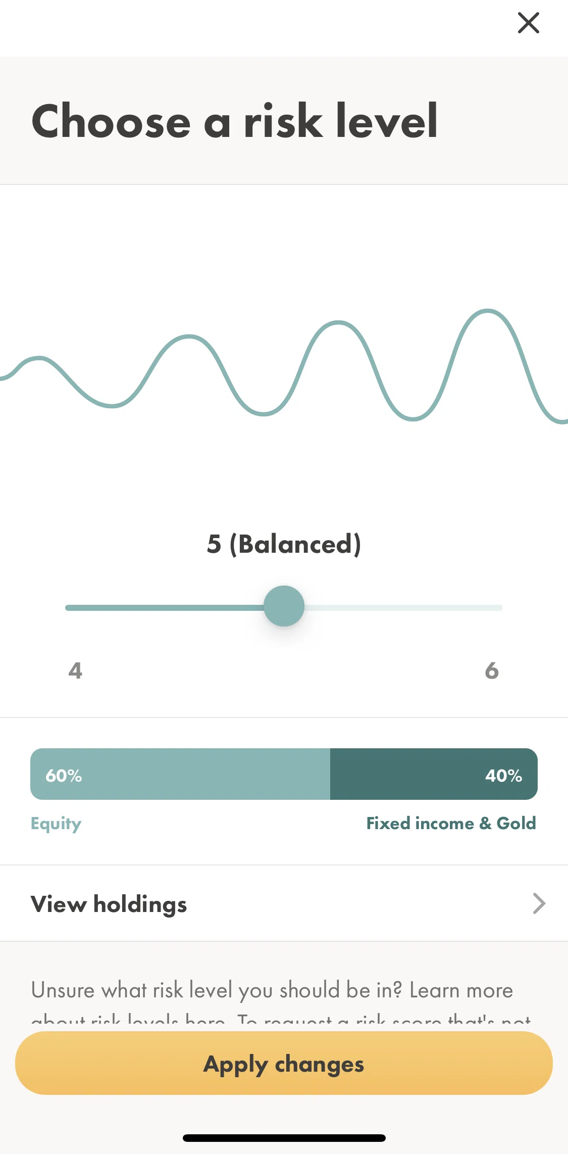 Wealthsimple Invest Screen screen in the Portfolio holdings detail flow