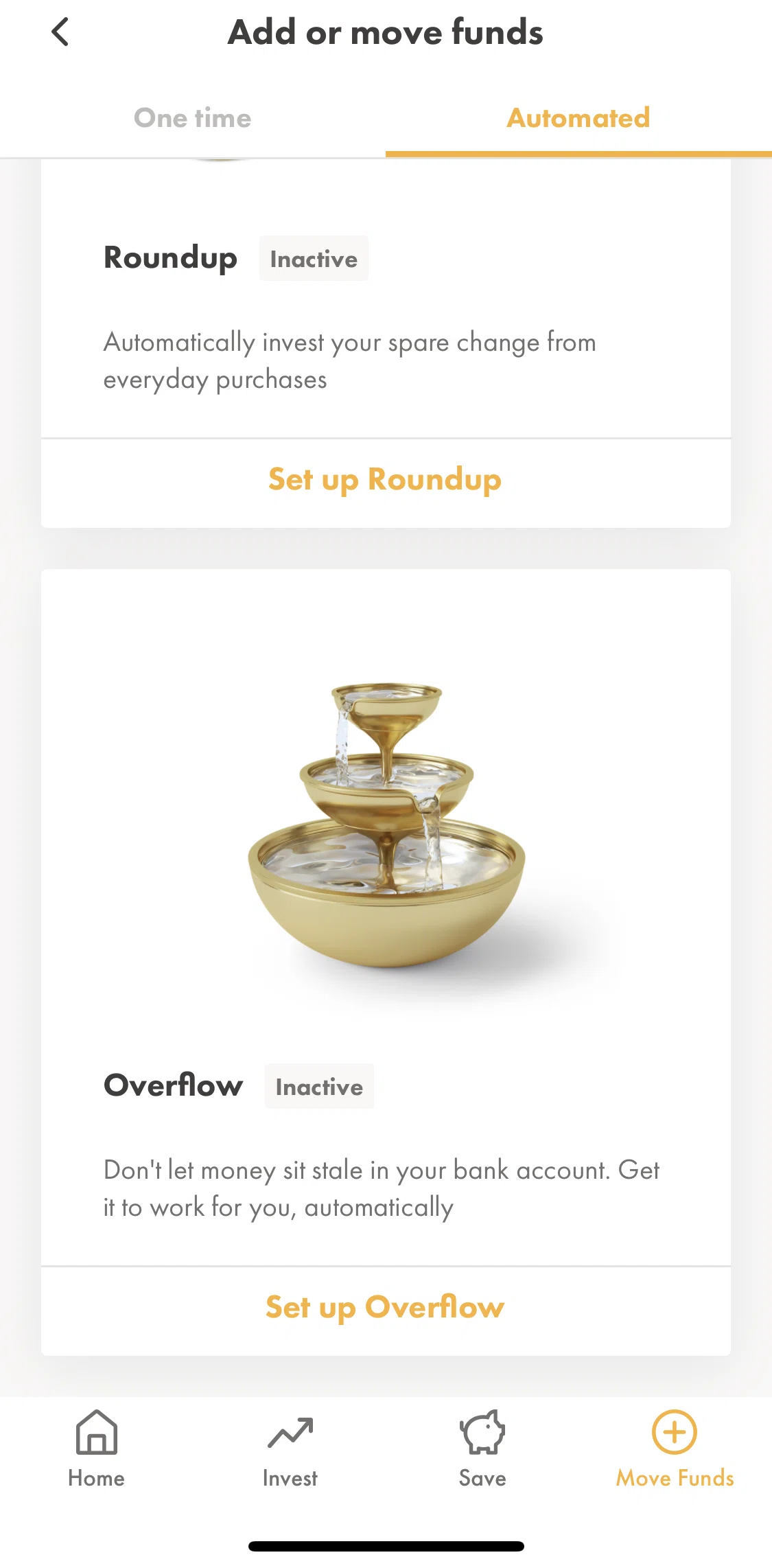 Wealthsimple Invest Screen screen in the Roundup flow