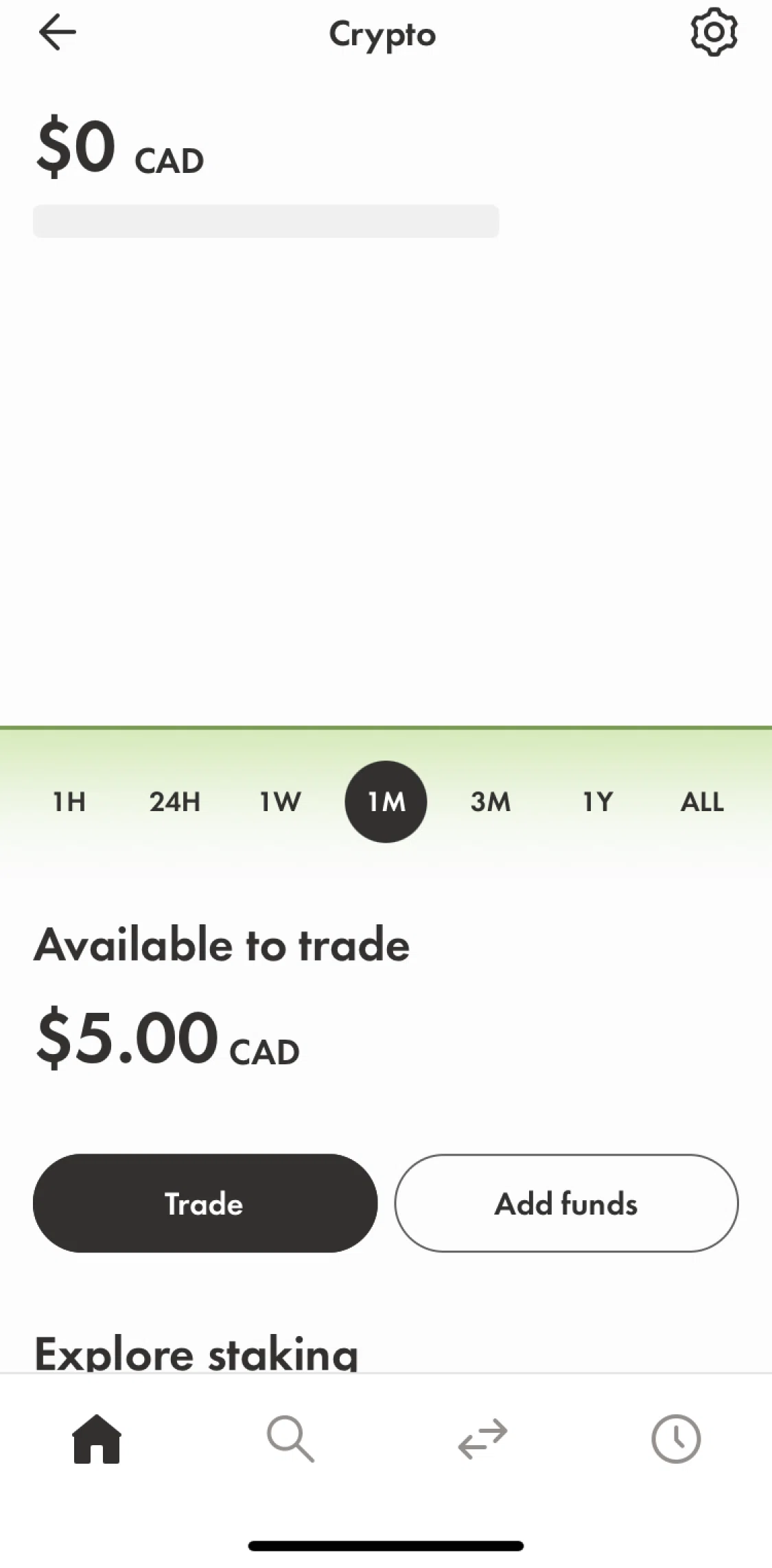 Wealthsimple Screen screen in the Buying crypto flow