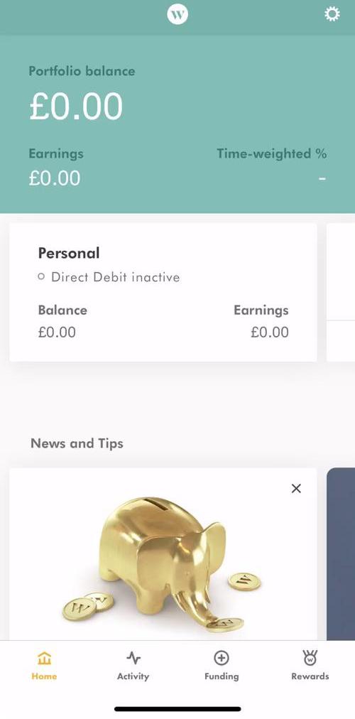 Wealthsimple Home screen in the General Browsing flow