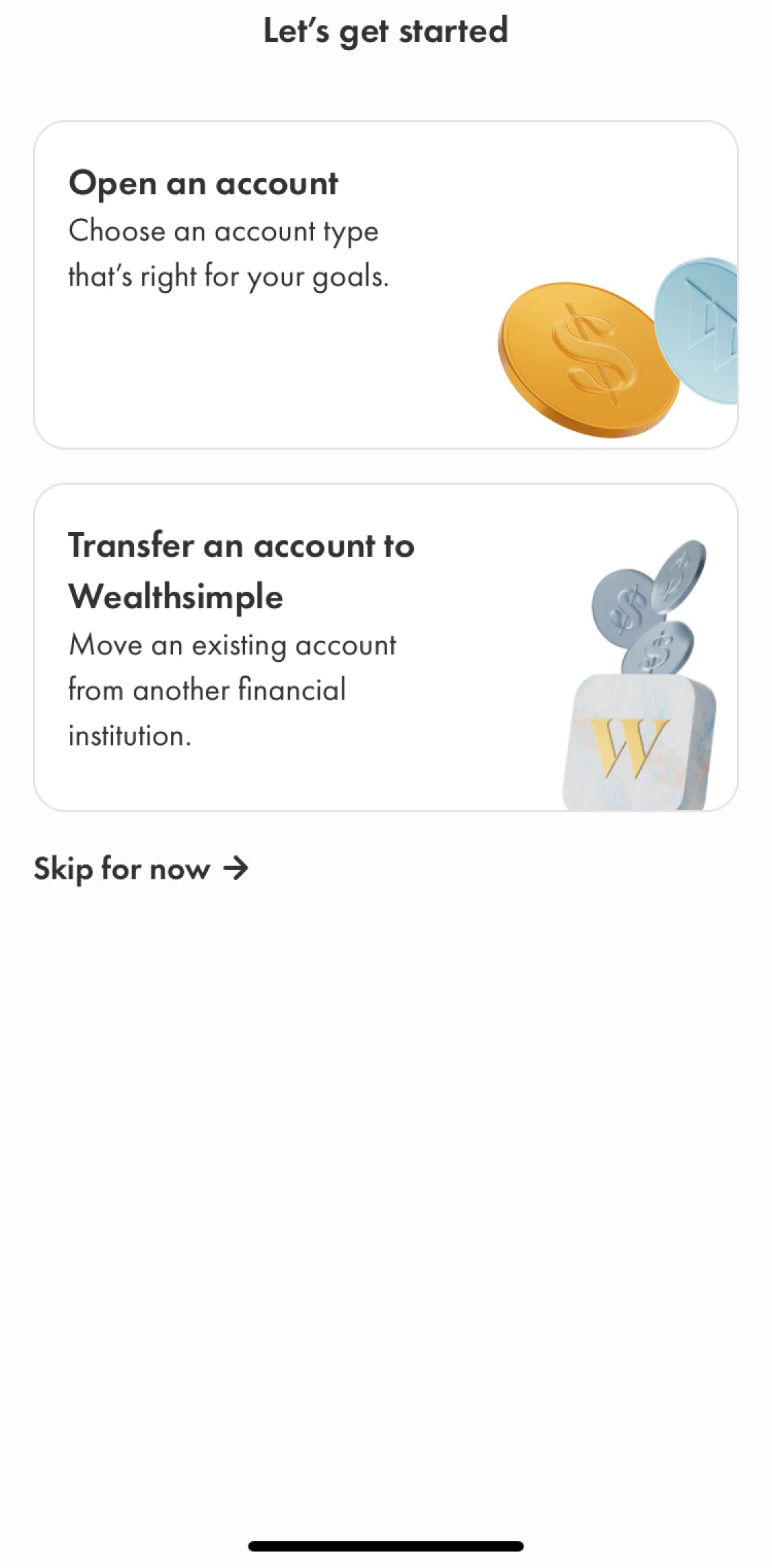 Wealthsimple Screen screen in the Opening a TFSA account flow