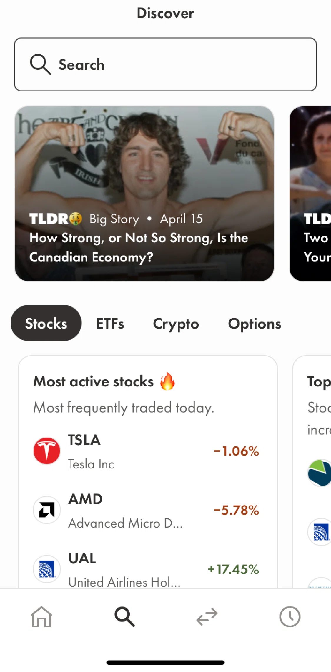 Wealthsimple Screen screen in the Searching Wealthsimple flow