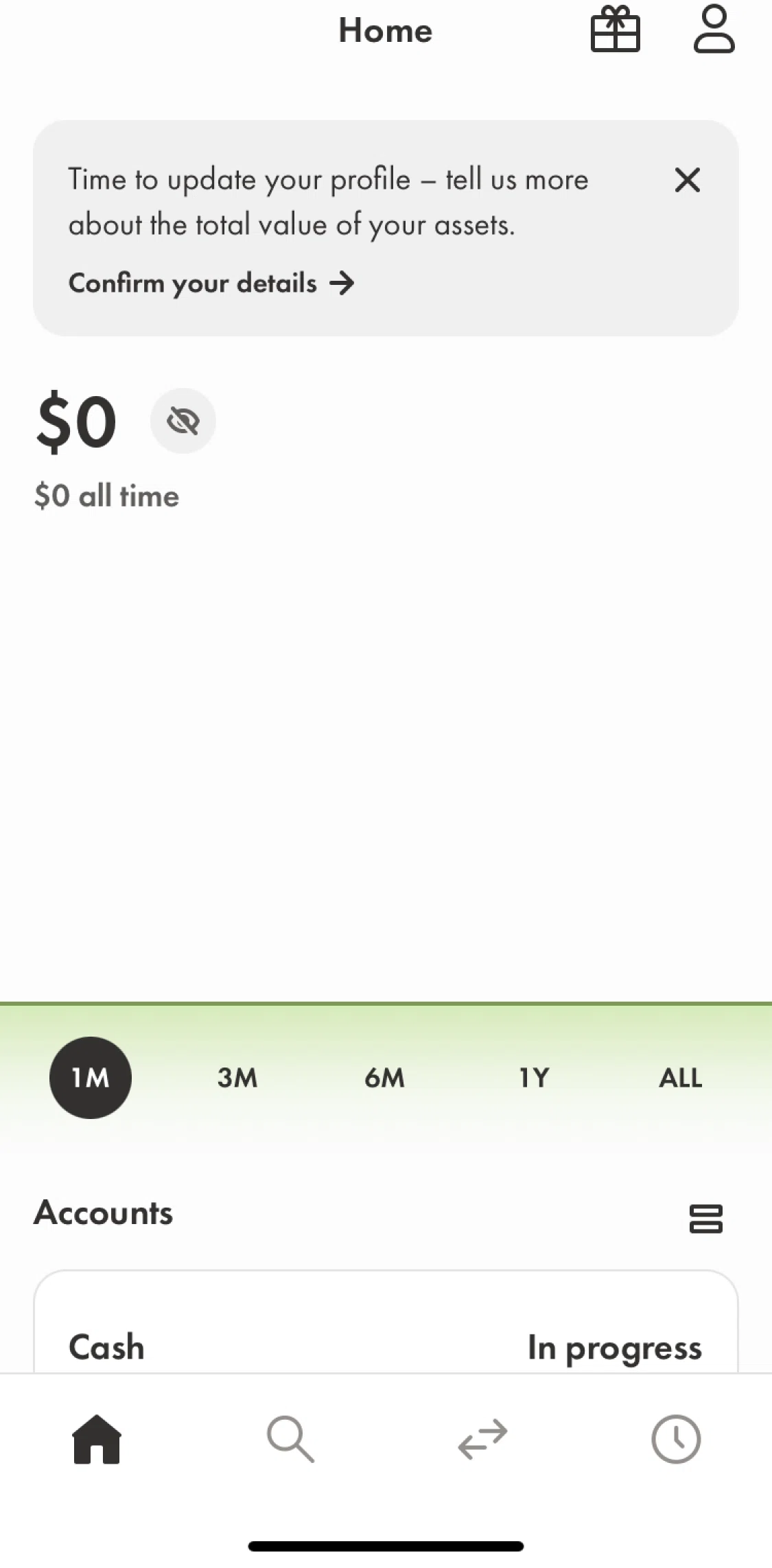 Wealthsimple Screen screen in the Update my profile flow
