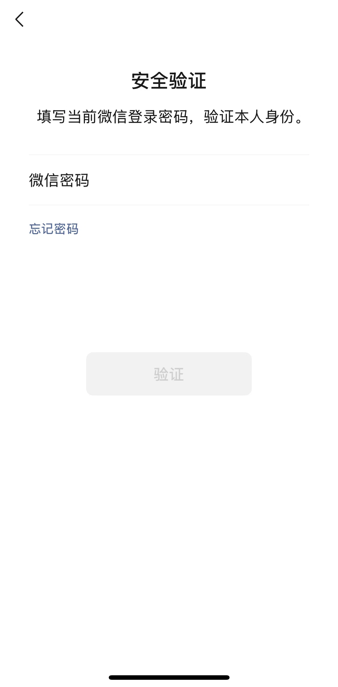 WeChat Screen screen in the Reset PIN flow