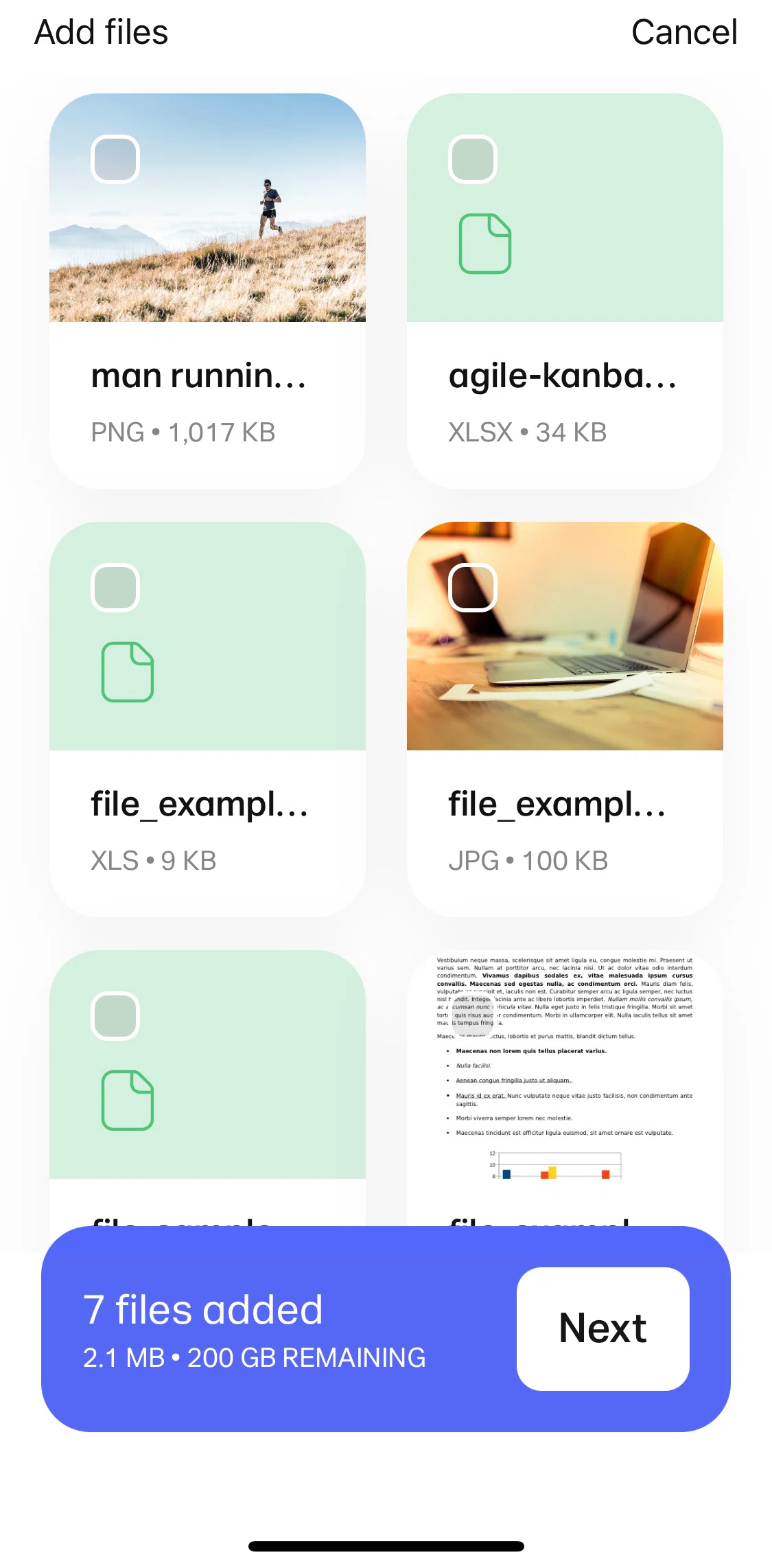 WeTransfer Screen screen in the Getting a transfer link flow