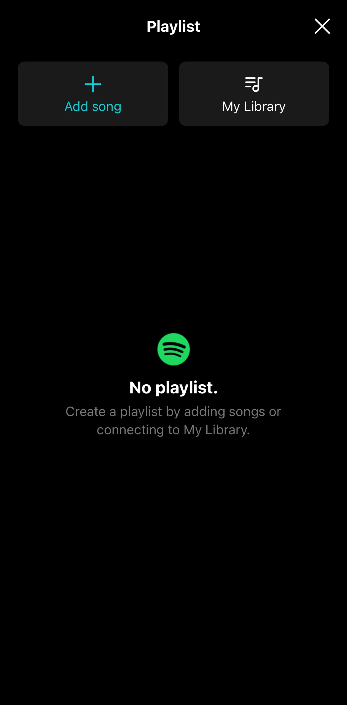 Weverse Screen screen in the Adding songs to playlist flow