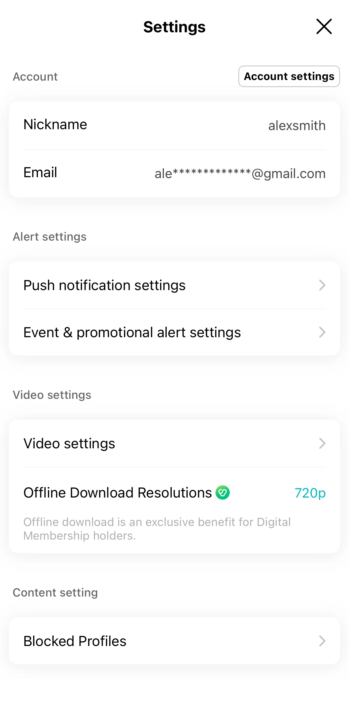 Weverse Screen screen in the Blocked profiles flow