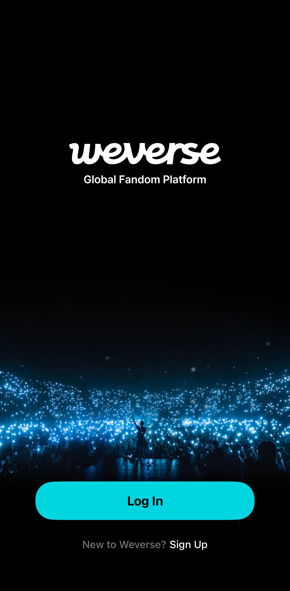 Weverse Screen screen in the Logging in flow