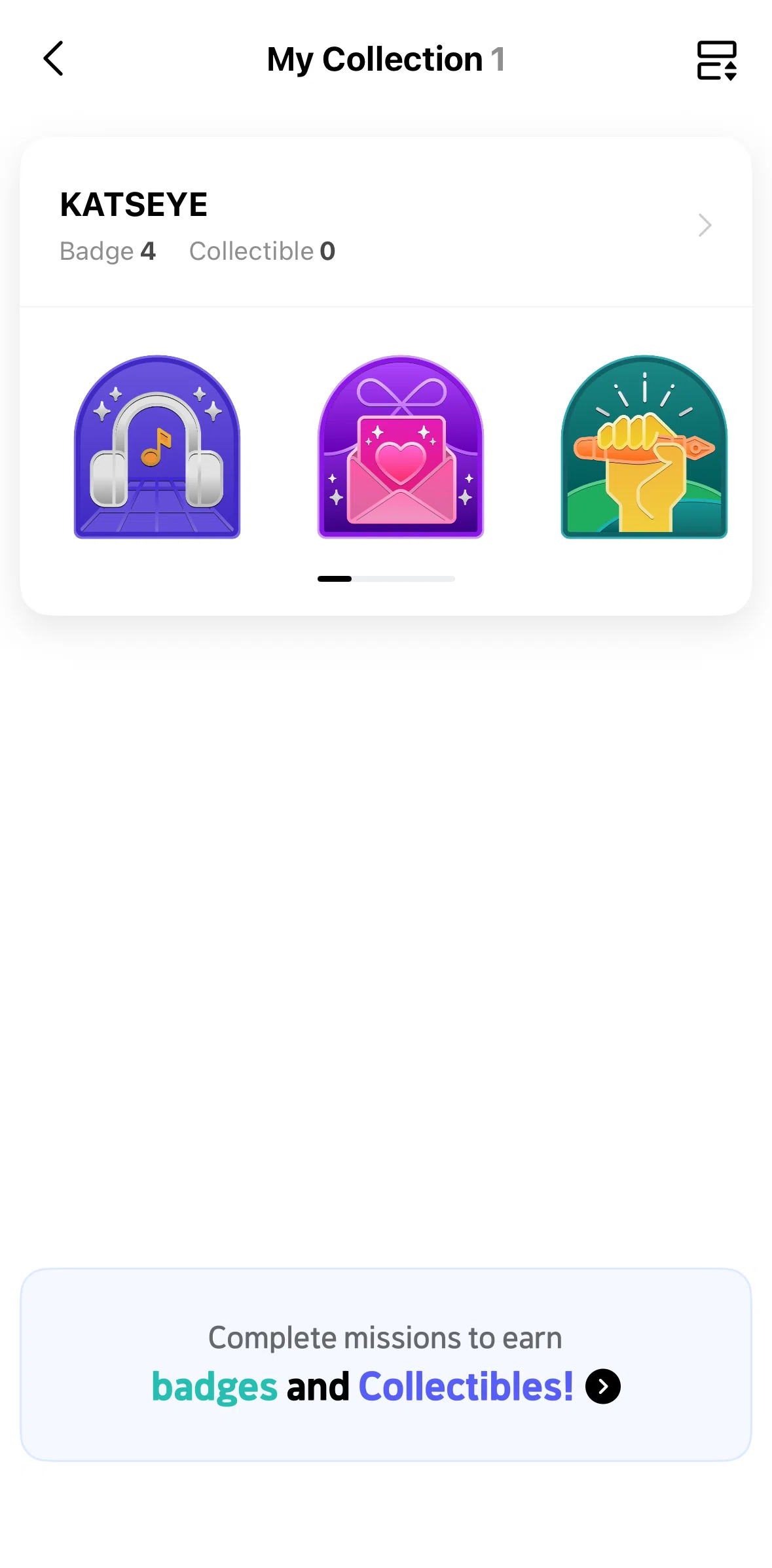 Weverse Screen screen in the Recommended mission flow