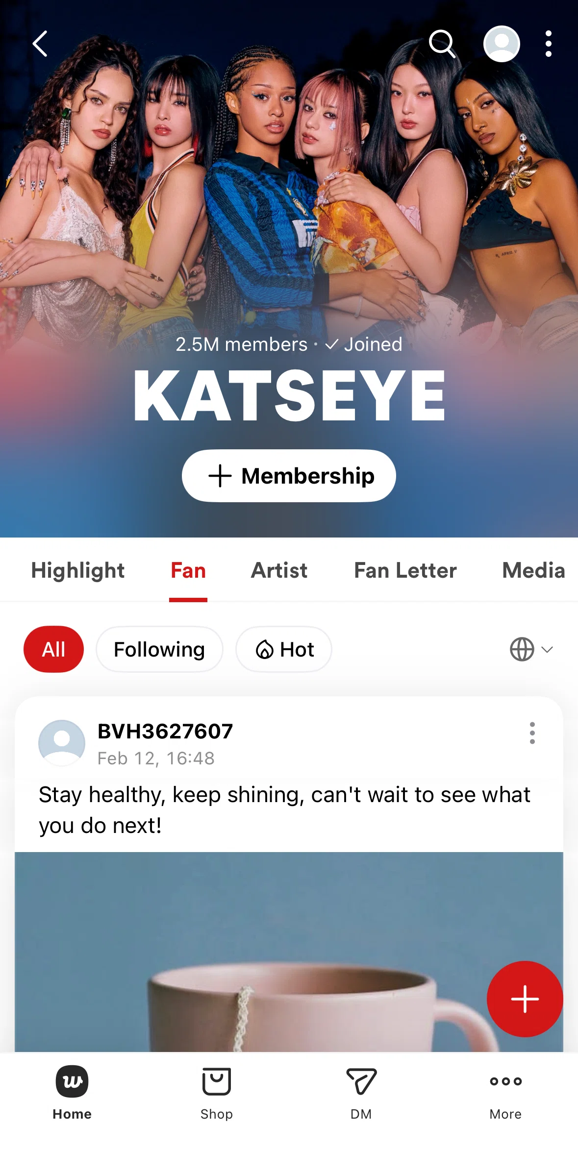 Weverse Screen screen in the Subscribing to a digital membership flow