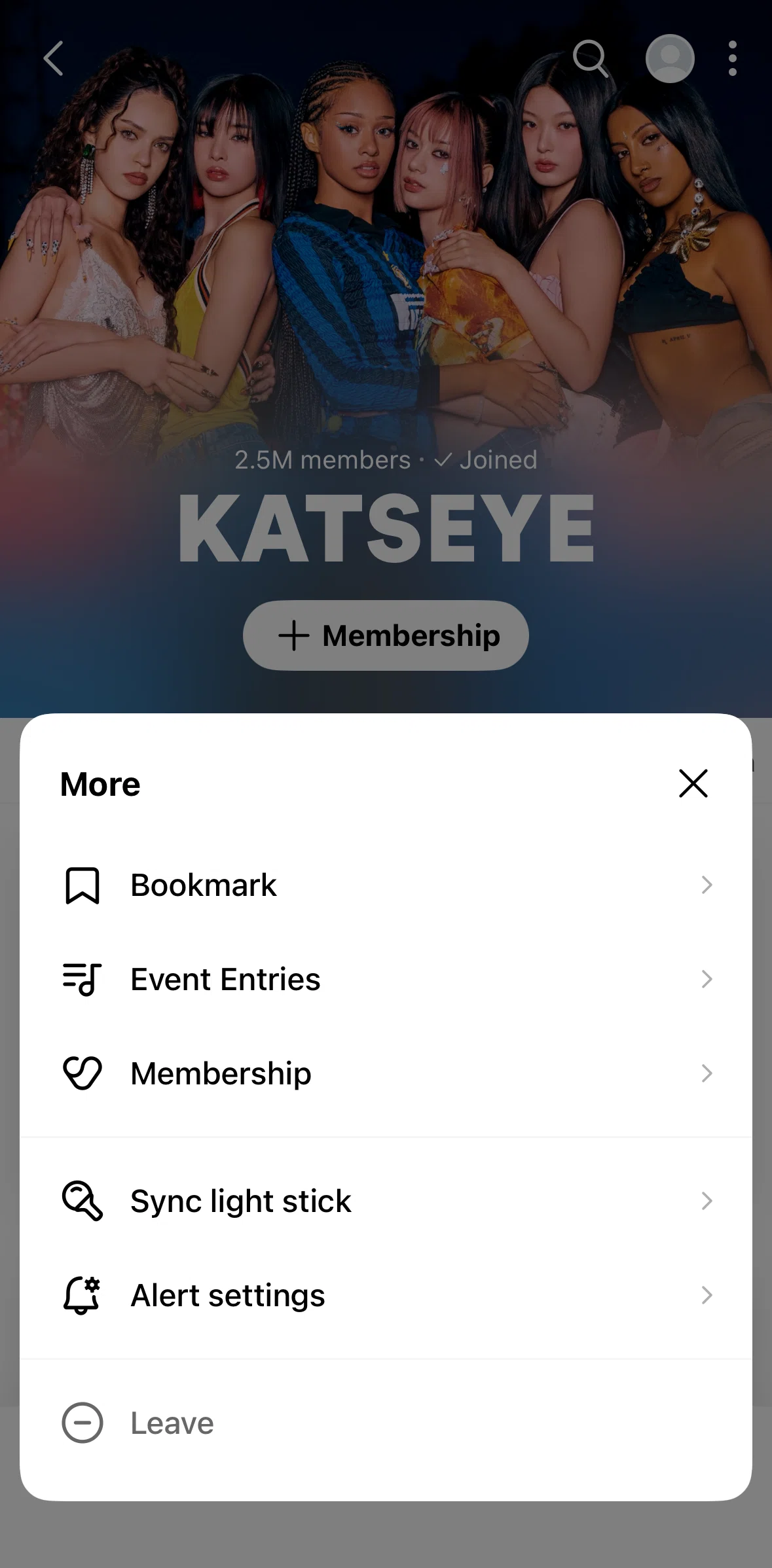 Weverse Screen screen in the Turning off artist alerts flow