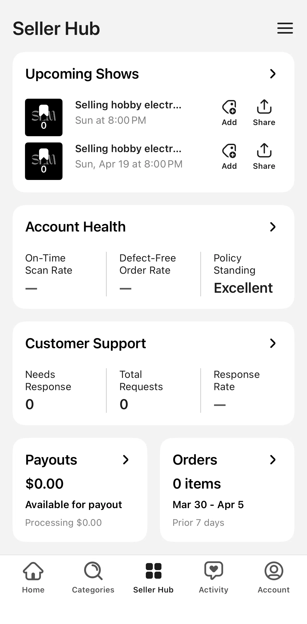 Whatnot Screen screen in the Account health flow